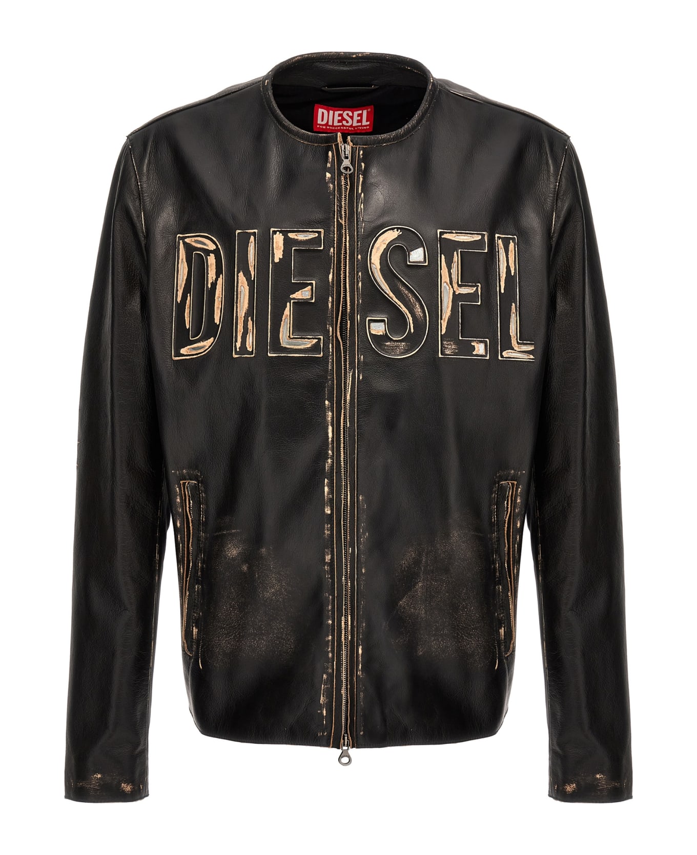 Diesel Logo Leather Jacket レザージャケット 通販 | italist