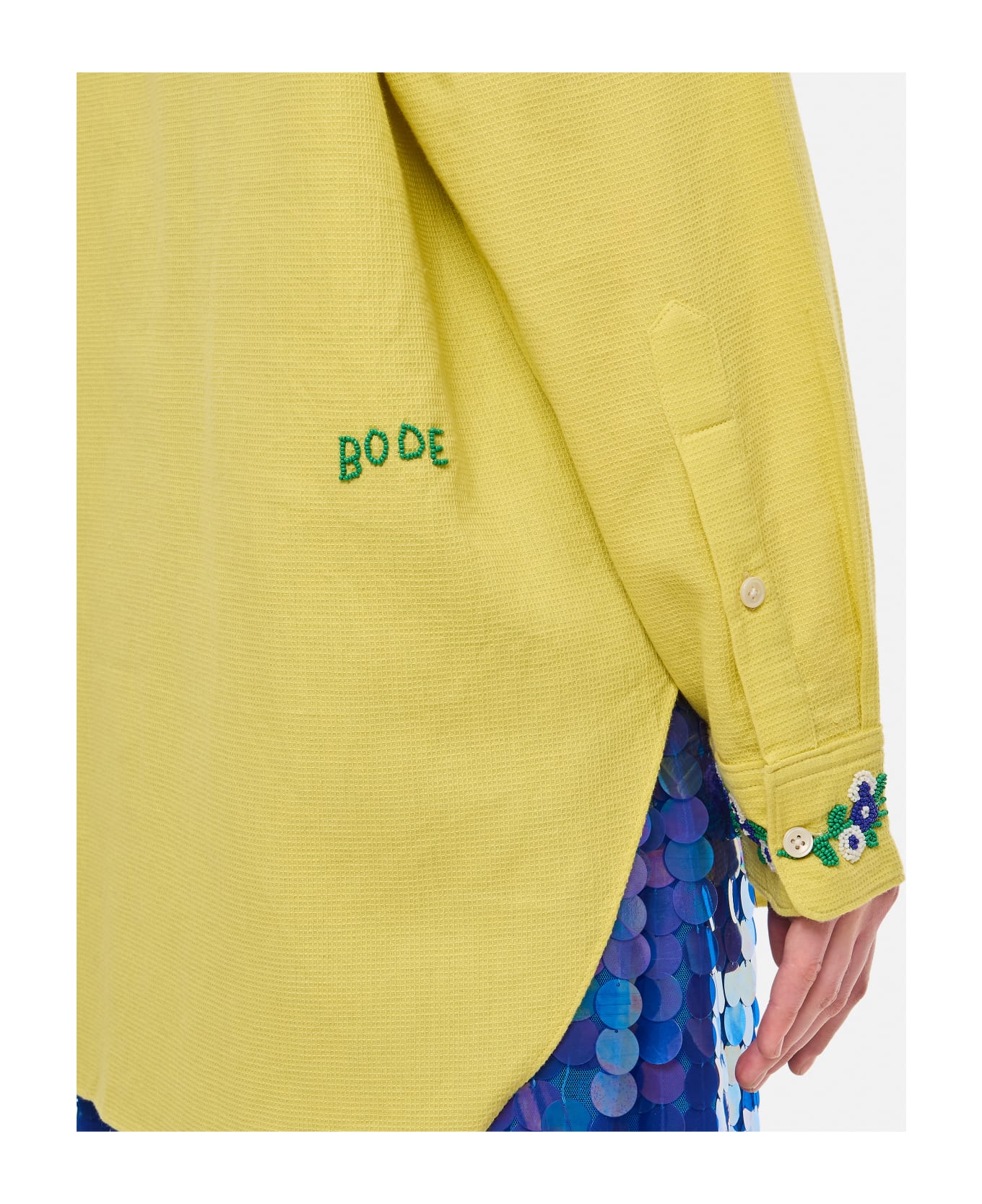 Bode Beaded Chicory Ls Cotton Shirt - Yellow シャツ