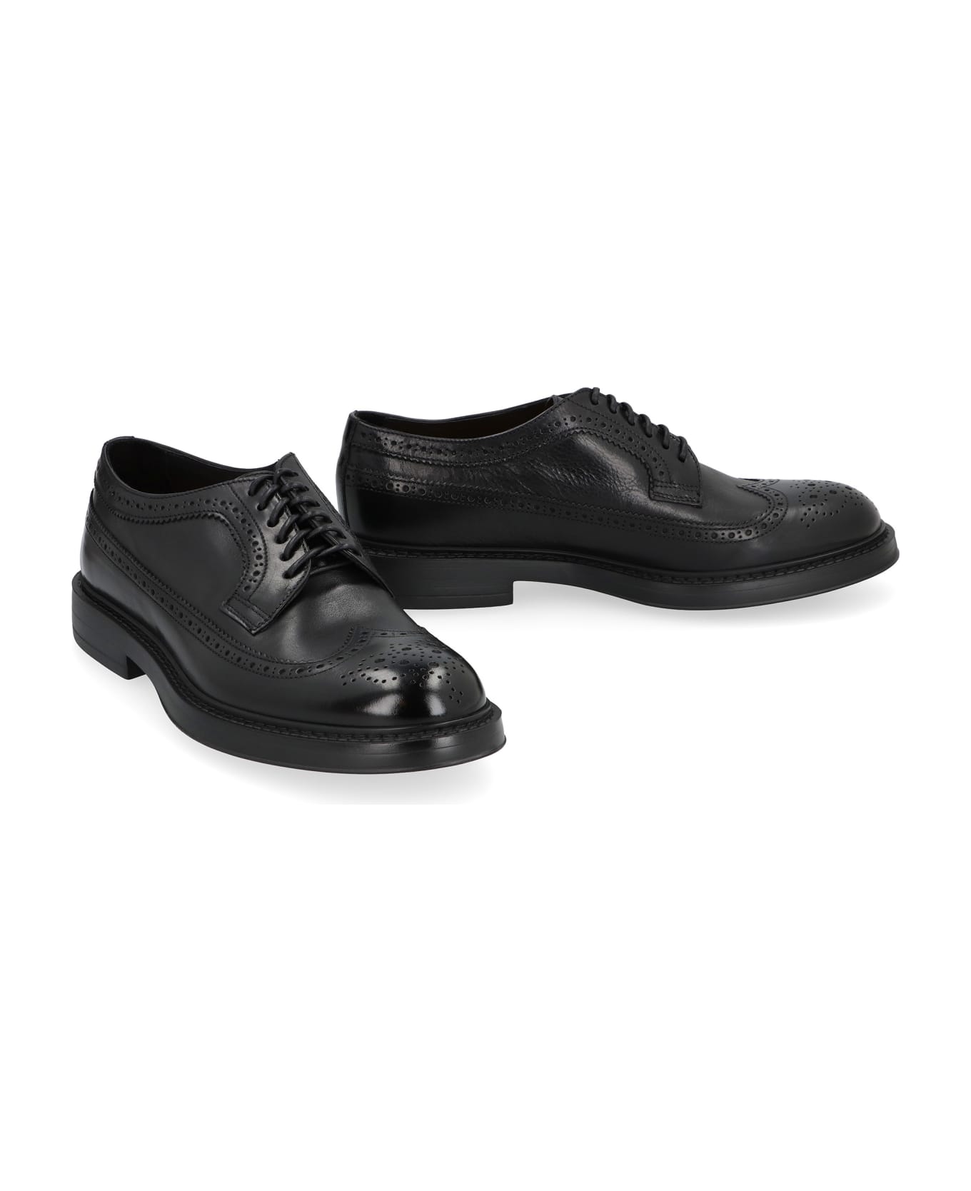 Doucal's Leather Lace-up Shoes - black