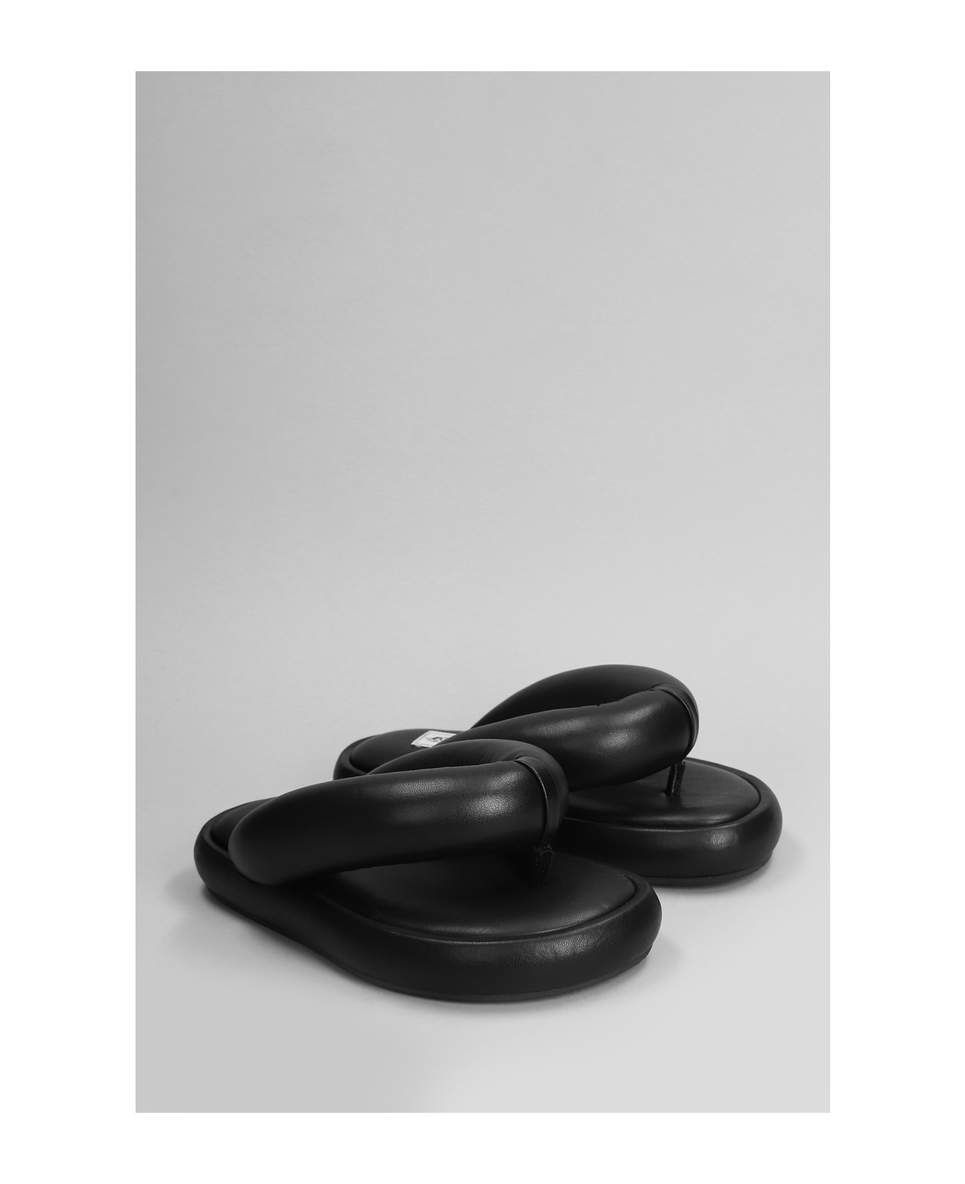 Fiorucci Fluff Flops Flats In Black Polyuretan - black
