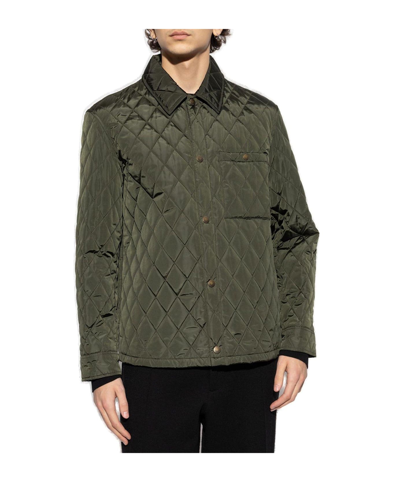 Burberry Olive Green Nylon Jacket - SHALE
