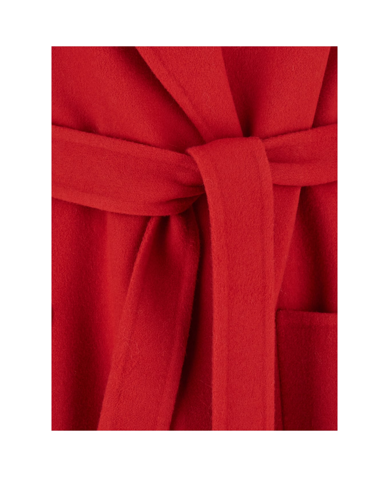 Fabiana Filippi Red Coat With Wide Notched Revers In Virgin Wool Woman - Red