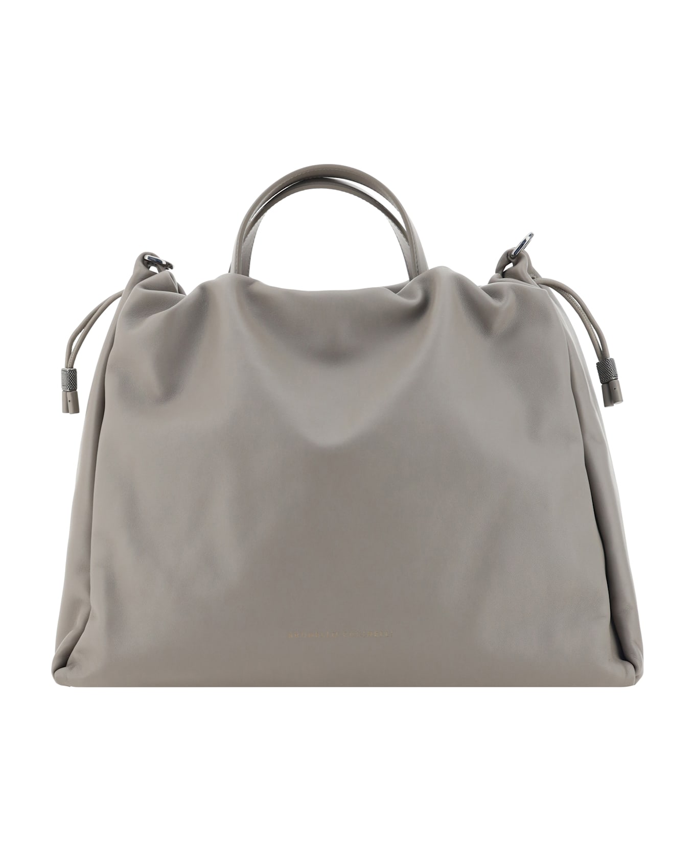 Brunello Cucinelli Monili Chain Detailed Drawstring Tote Bag - Pietra Serena