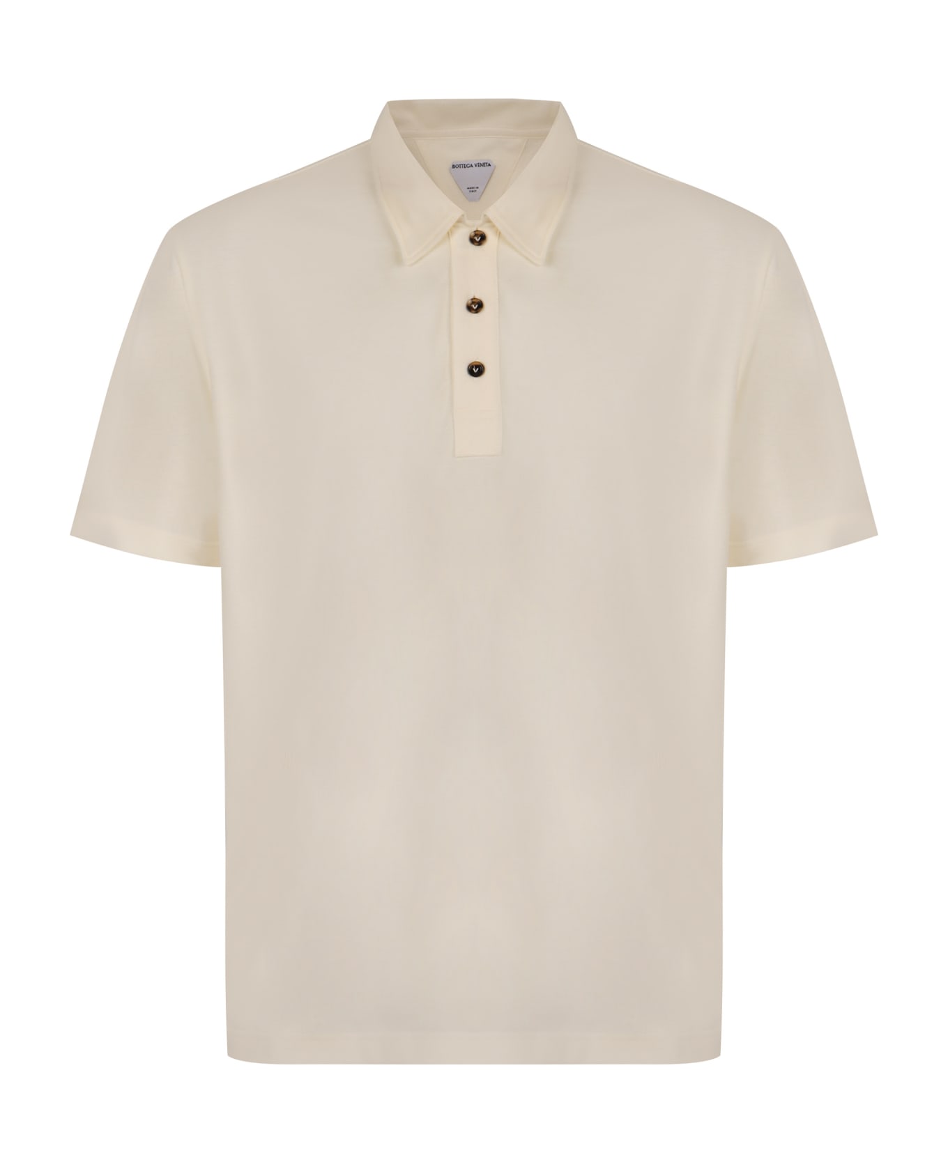 Bottega Veneta Cotton Piqué Polo Shirt - Ivory