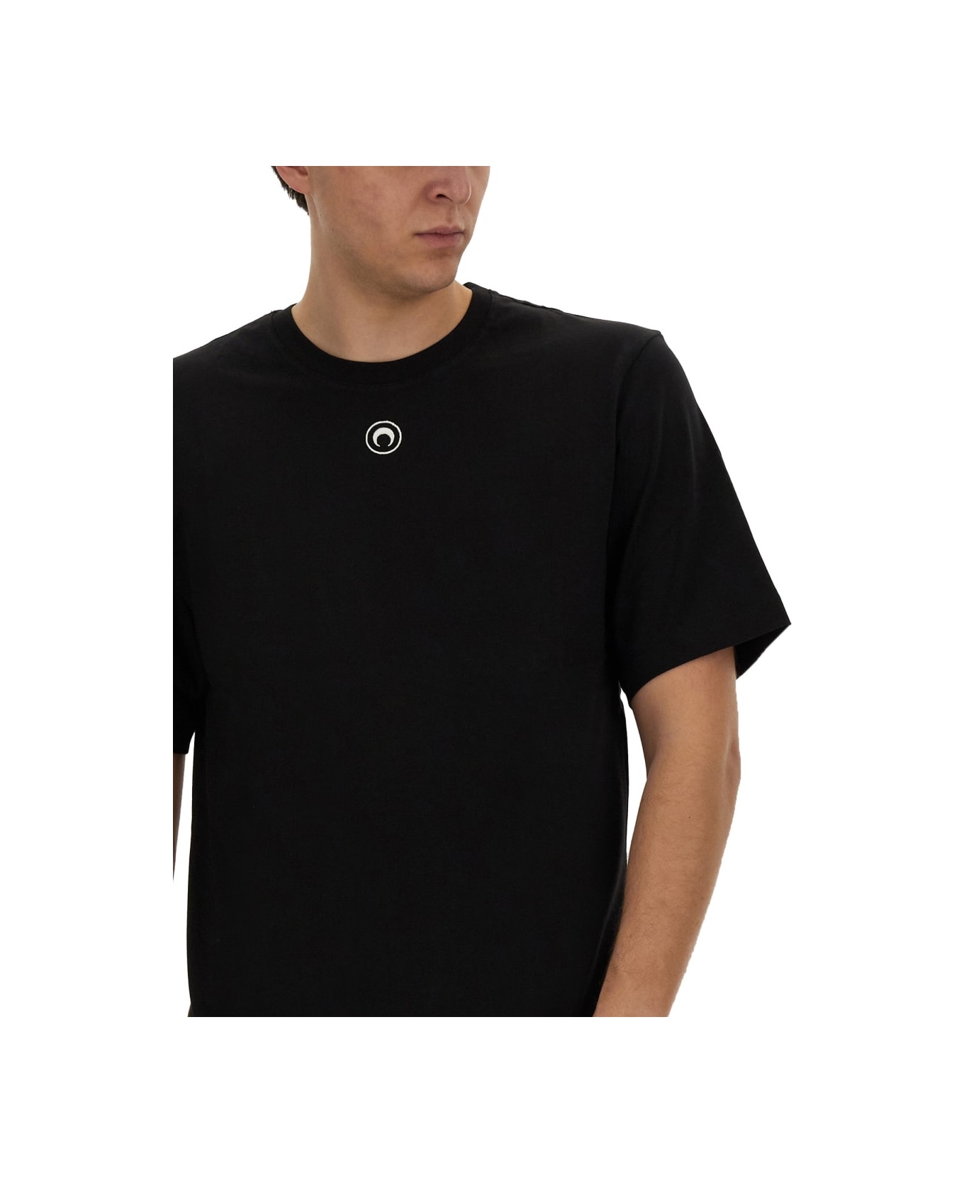 Marine Serre Cotton T-shirt - BLACK