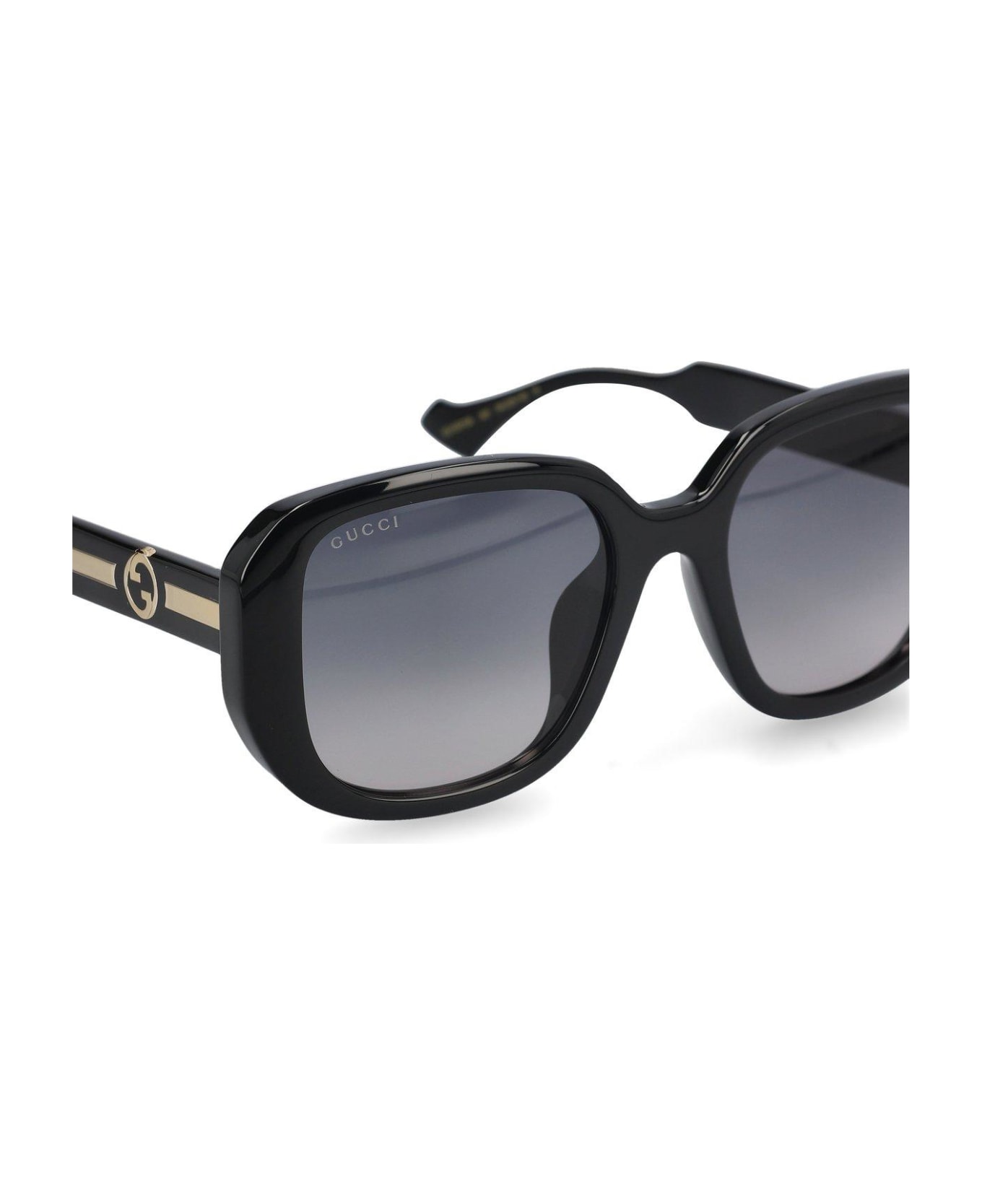 Gucci Eyewear Round Frame Sunglasses - Black Crystal Grey サングラス