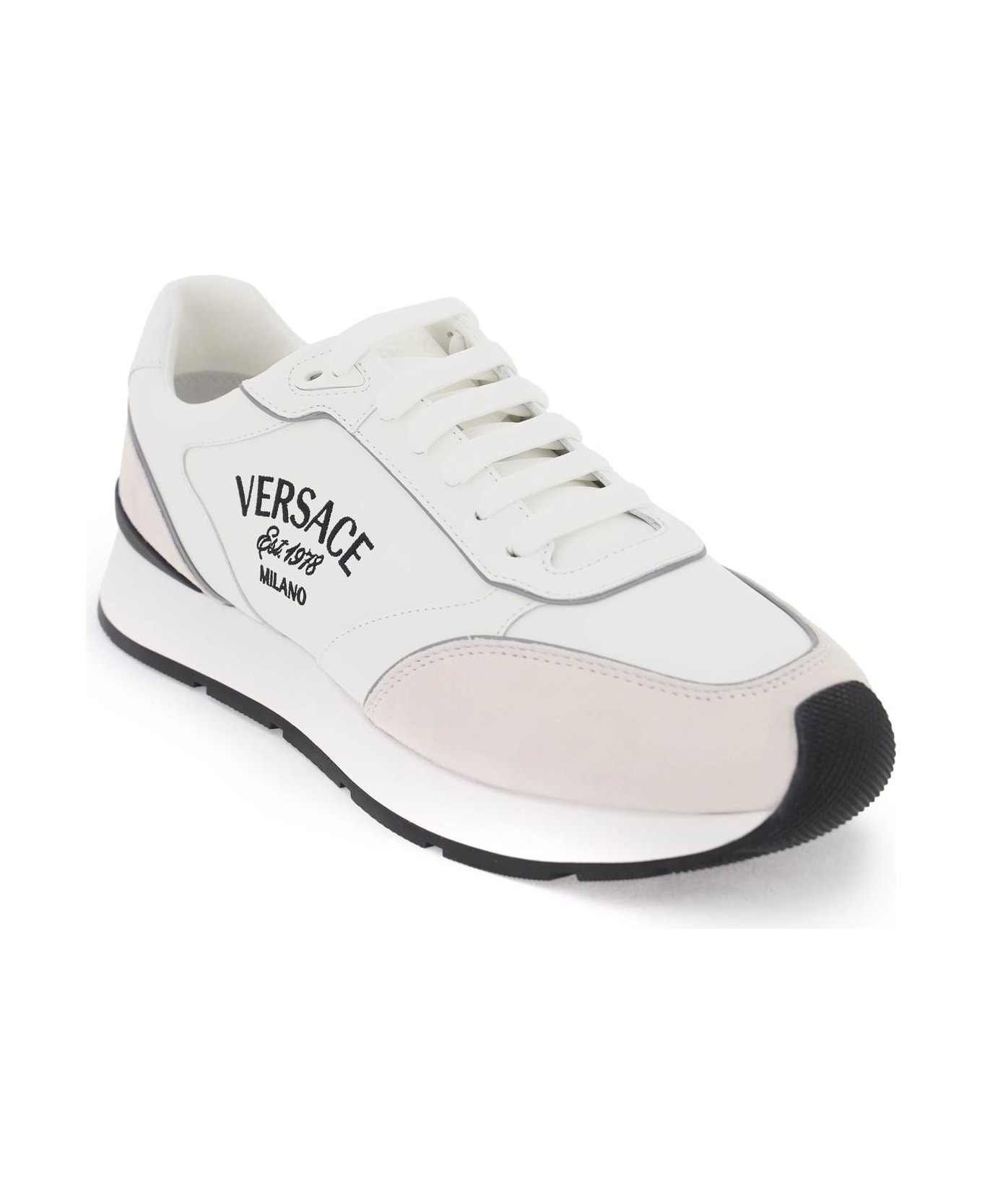 Versace White Leather Sneakers - WHITE (White) スニーカー