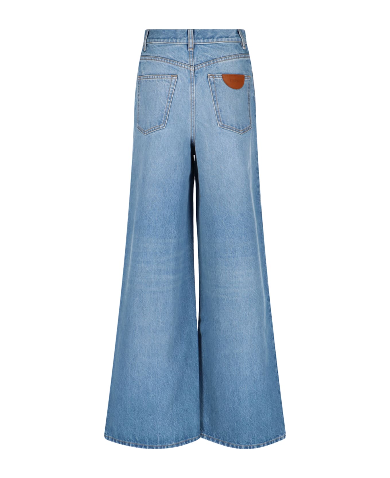 Chloé Logo Palazzo Jeans - Light Blue