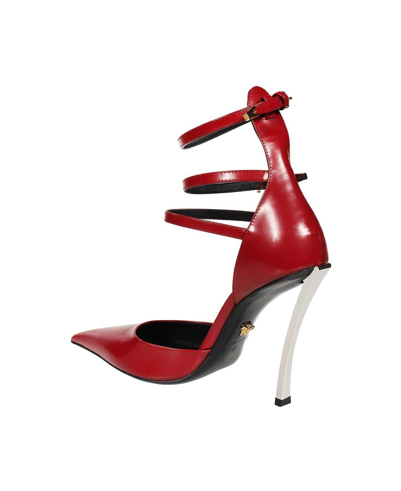 Versace Leather Pumps - Burgundy