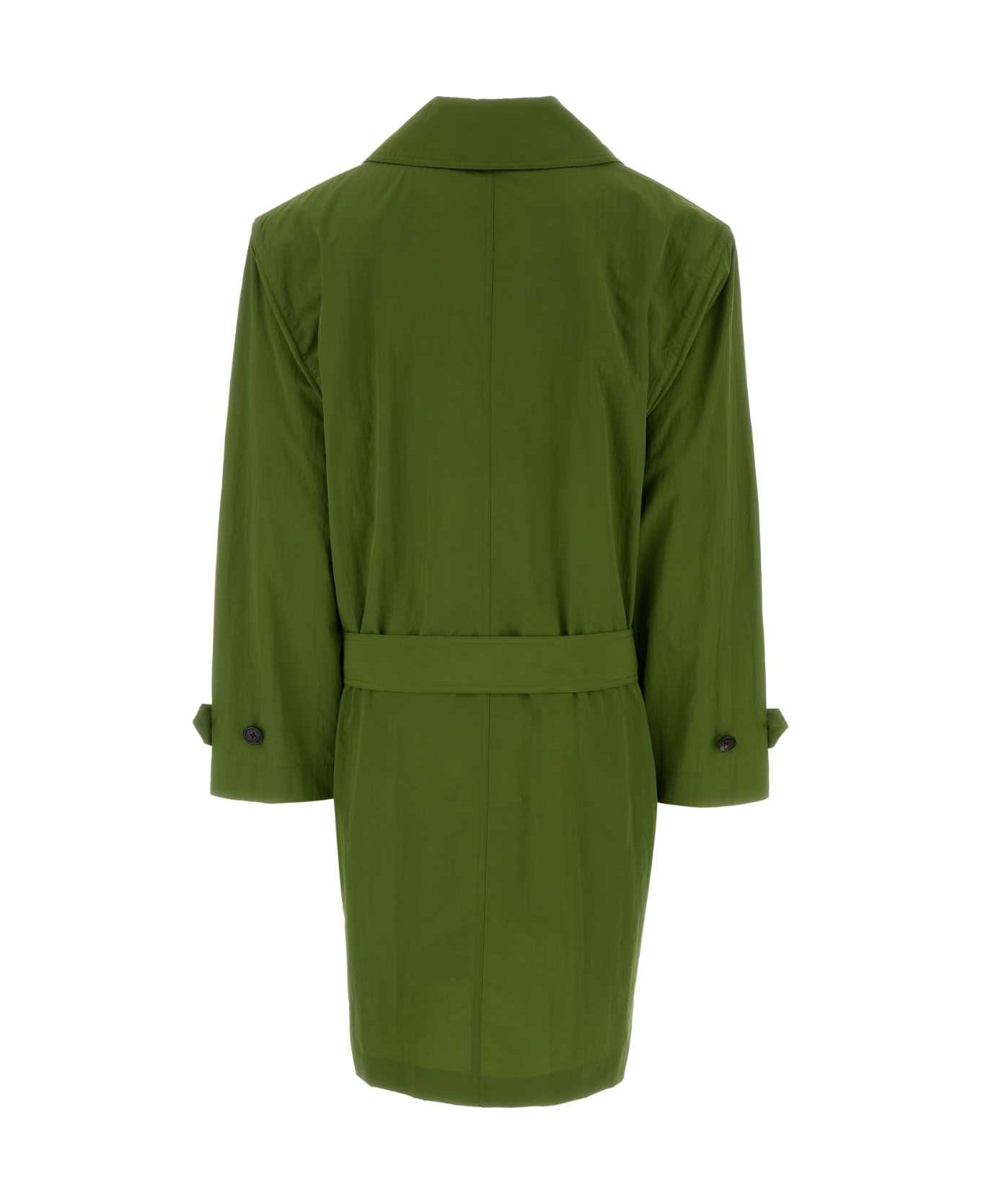 Saint Laurent Green Nylon Trench Coat - VERTPRAIRIE
