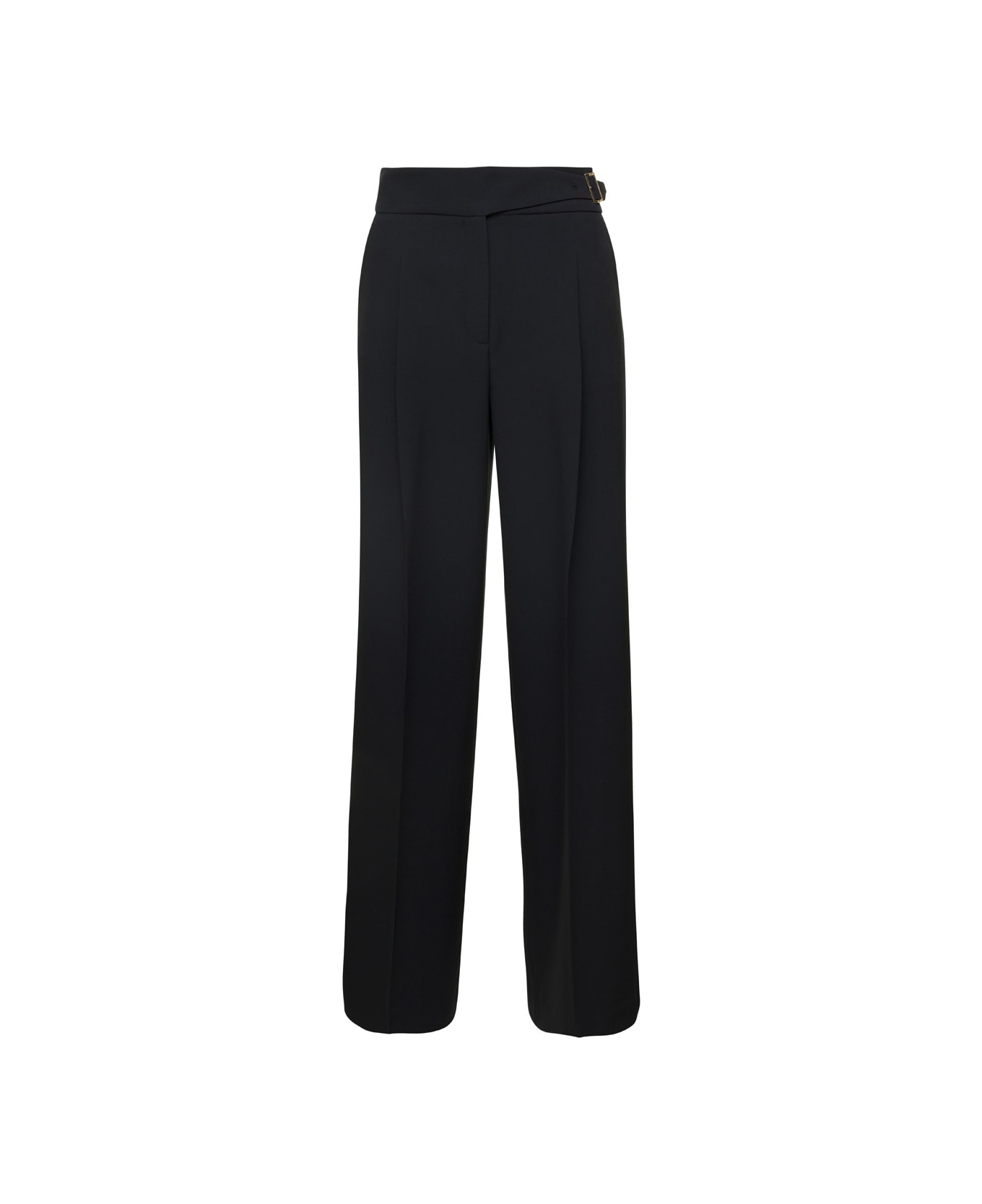 Liu-Jo Black Palazzo Pants With Darts In Stretch Technical Fabric Woman - Black ボトムス