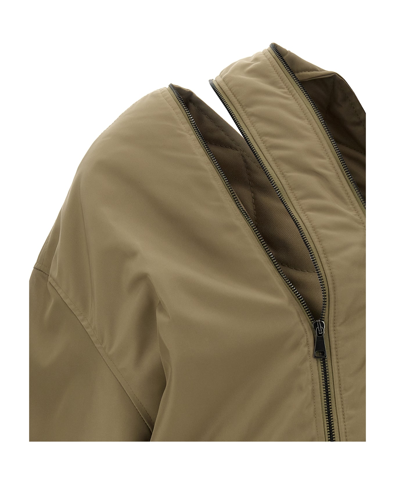 Y/Project 
double Zip Pinched Logo
 Jacket - Beige