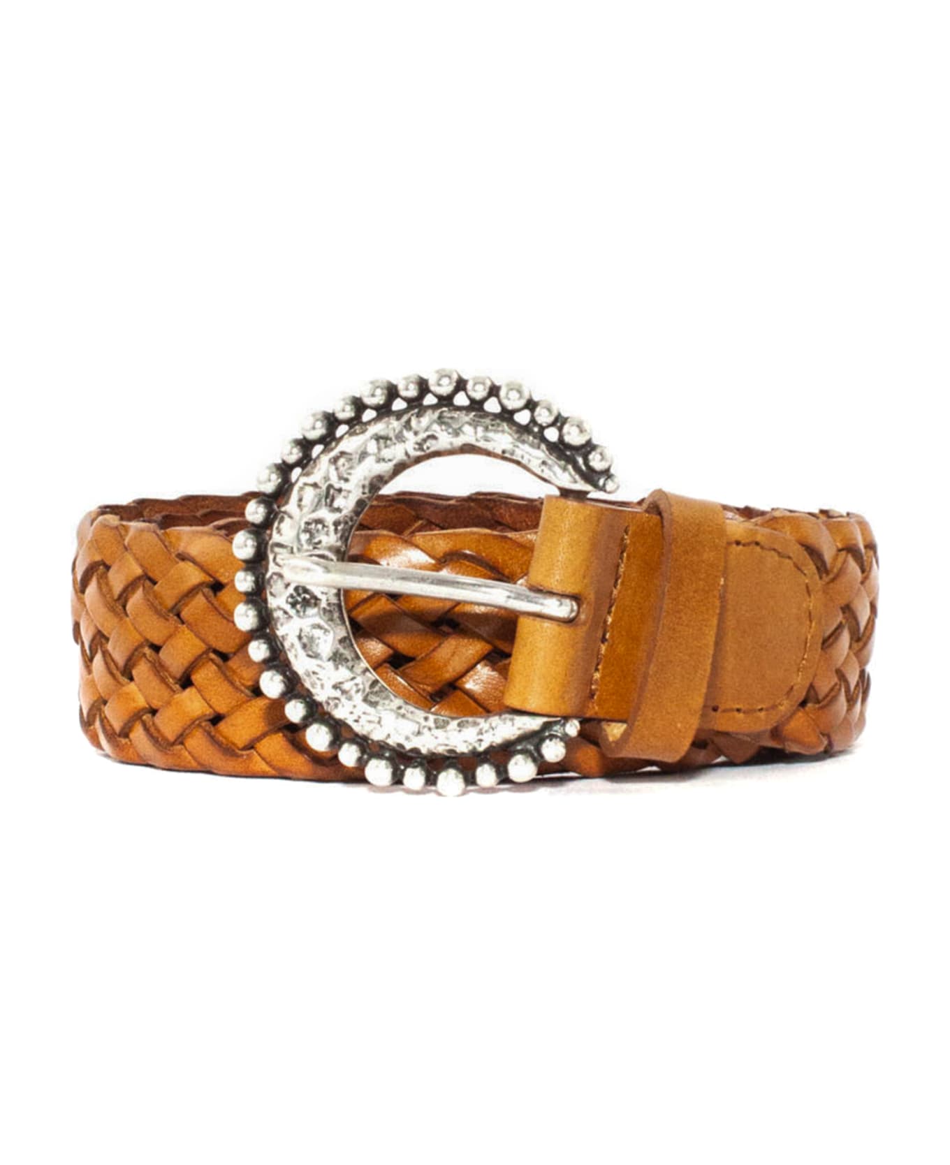 Orciani Braided Leather Belt - Cuoio