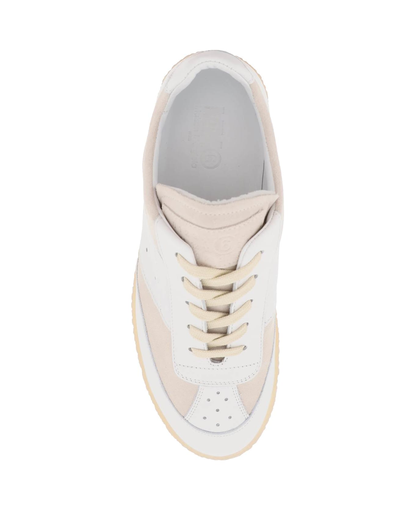 MM6 Maison Margiela 6 Court Leather Low-top Sneakers - White