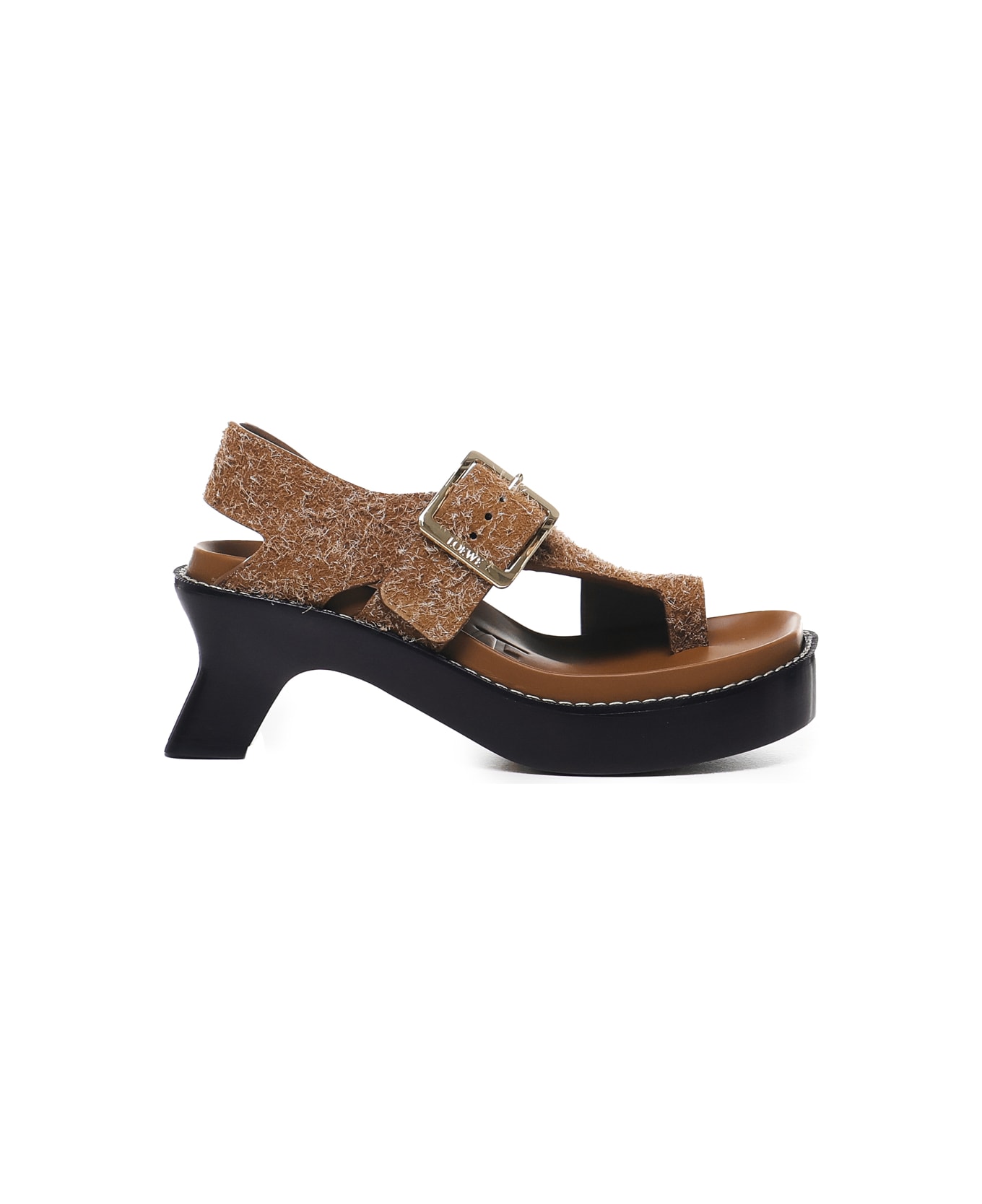 Loewe Ease Sandals In Calfskin - Brown