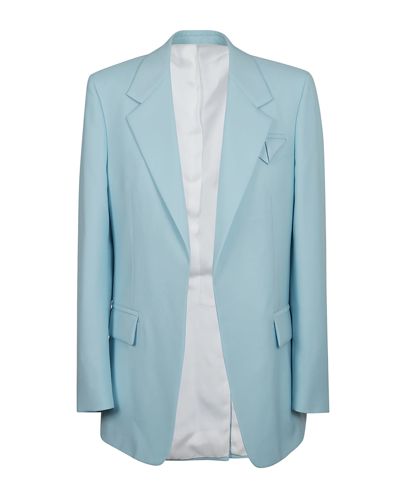 Bottega Veneta Light Wool Twill Belted Jacket - Pale Blue
