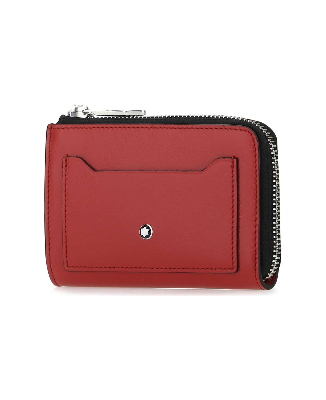 Montblanc Red Leather Meisterstã¼ck Card Holder - BLACKRED 財布