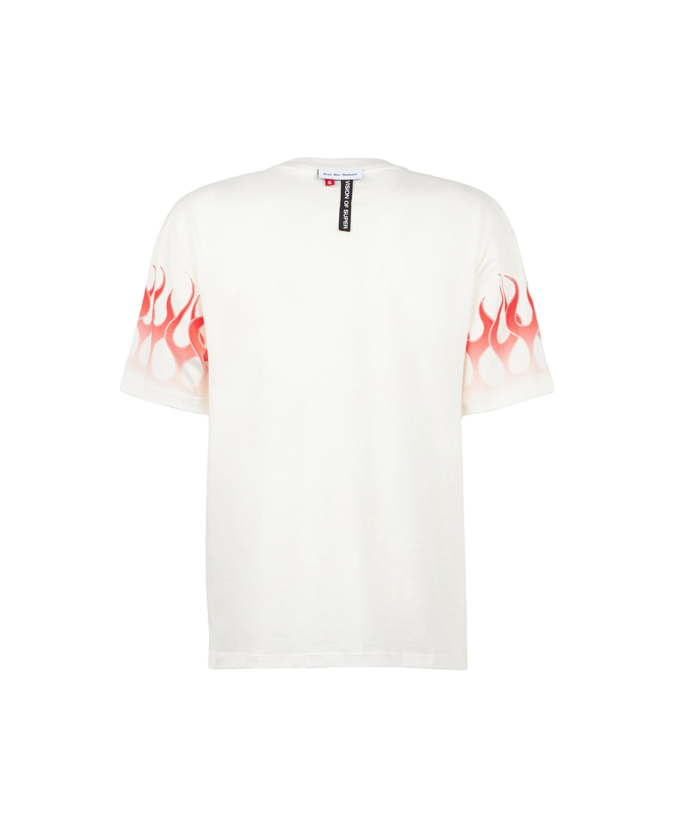 Vision of Super White T-shirt With Red Flames