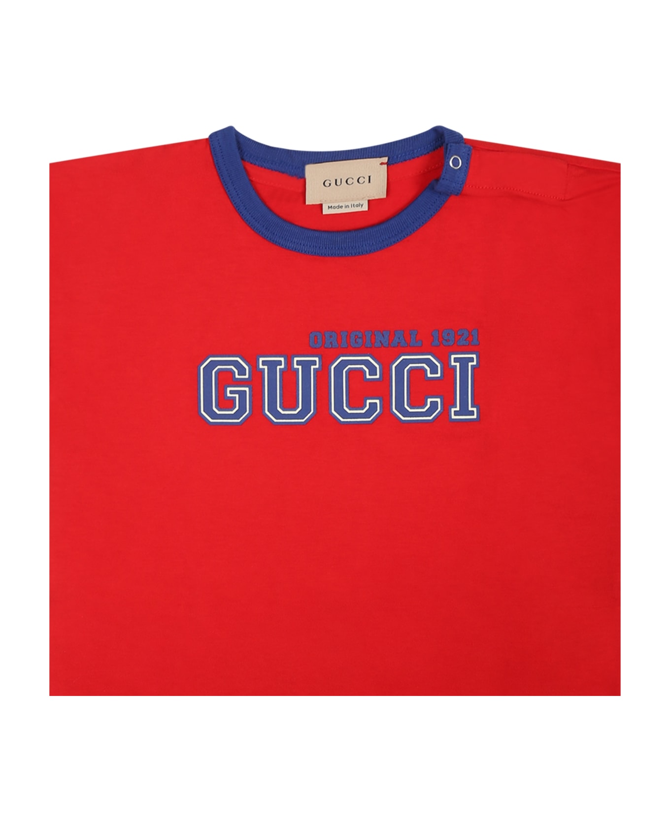 Gucci Red T-shirt For Baby Boy With Logo - Red