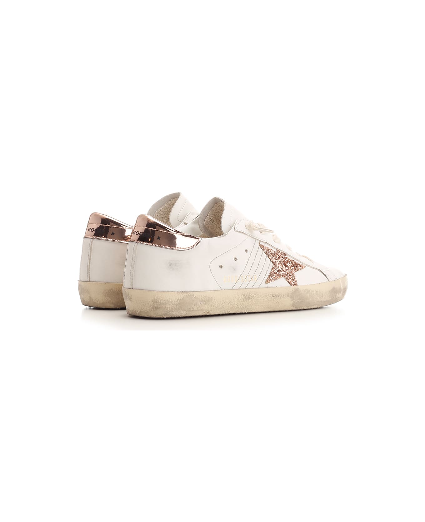 Golden Goose Superstar Classic Sneakers - WHITE/PEACH PINK/ANTIQUE ROSE