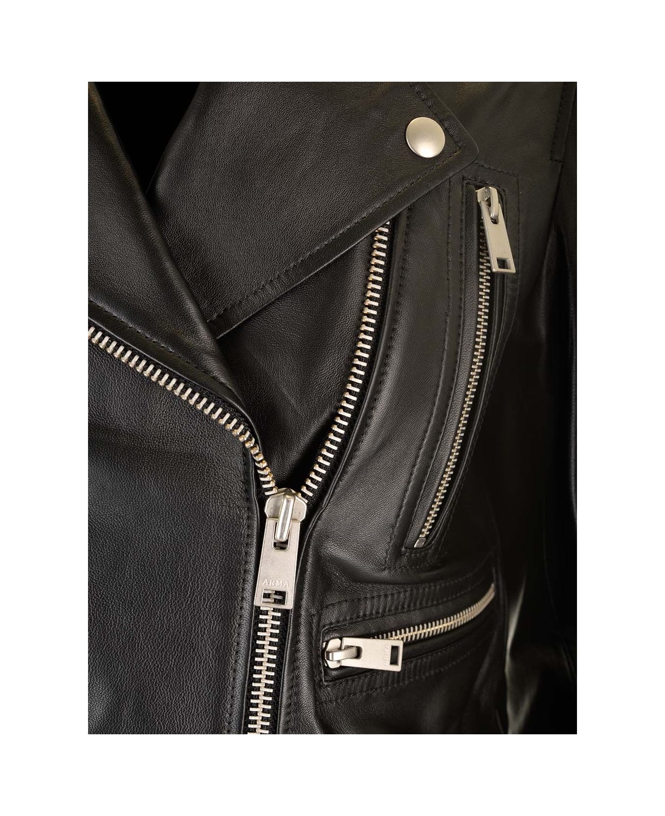 ARMA Nappa Leather Biker Jacket - Black