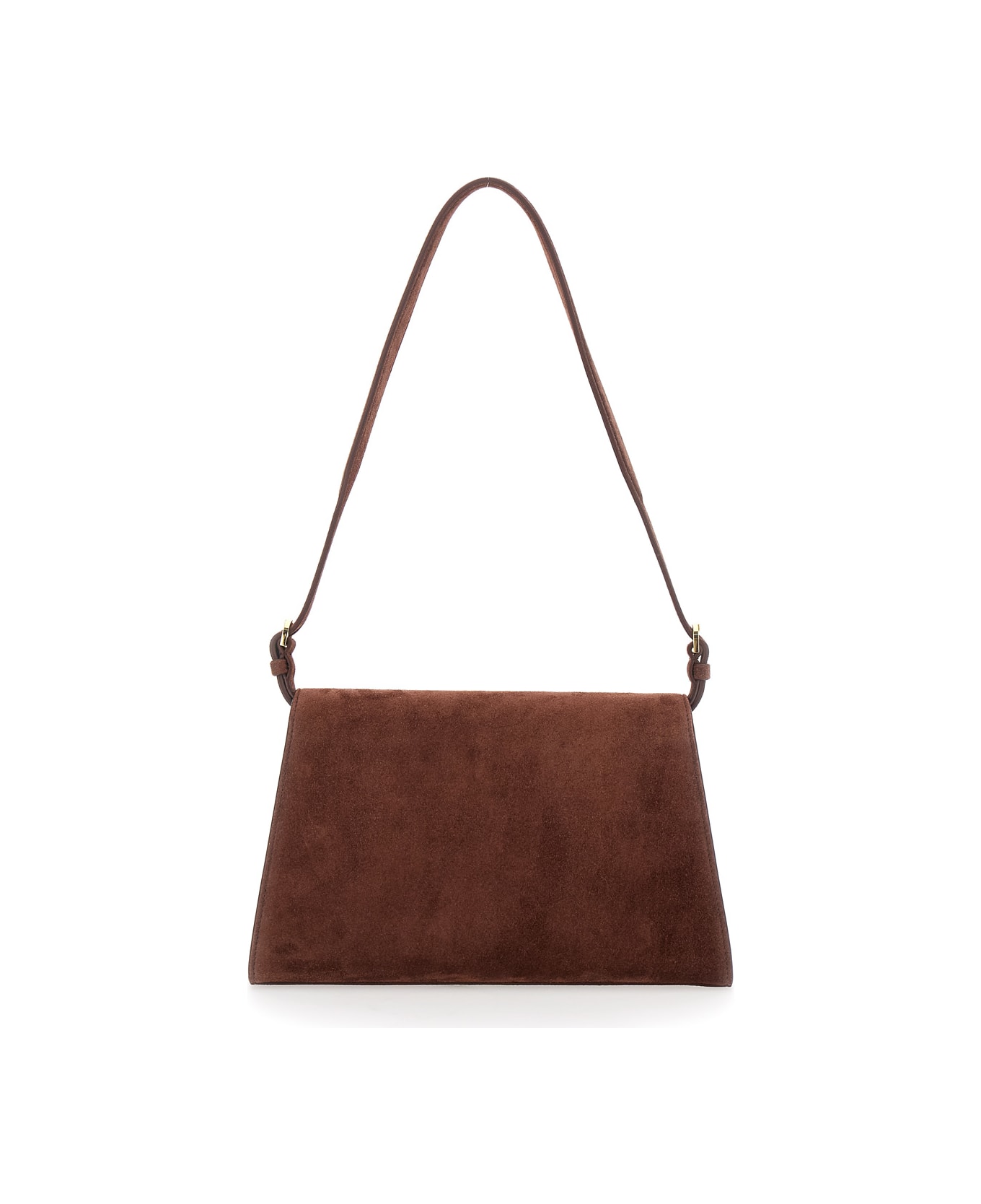 Savette 
symmetry
 Brown Shoulder Bag With Jewel Closure On The Front In Suede Woman - Brown