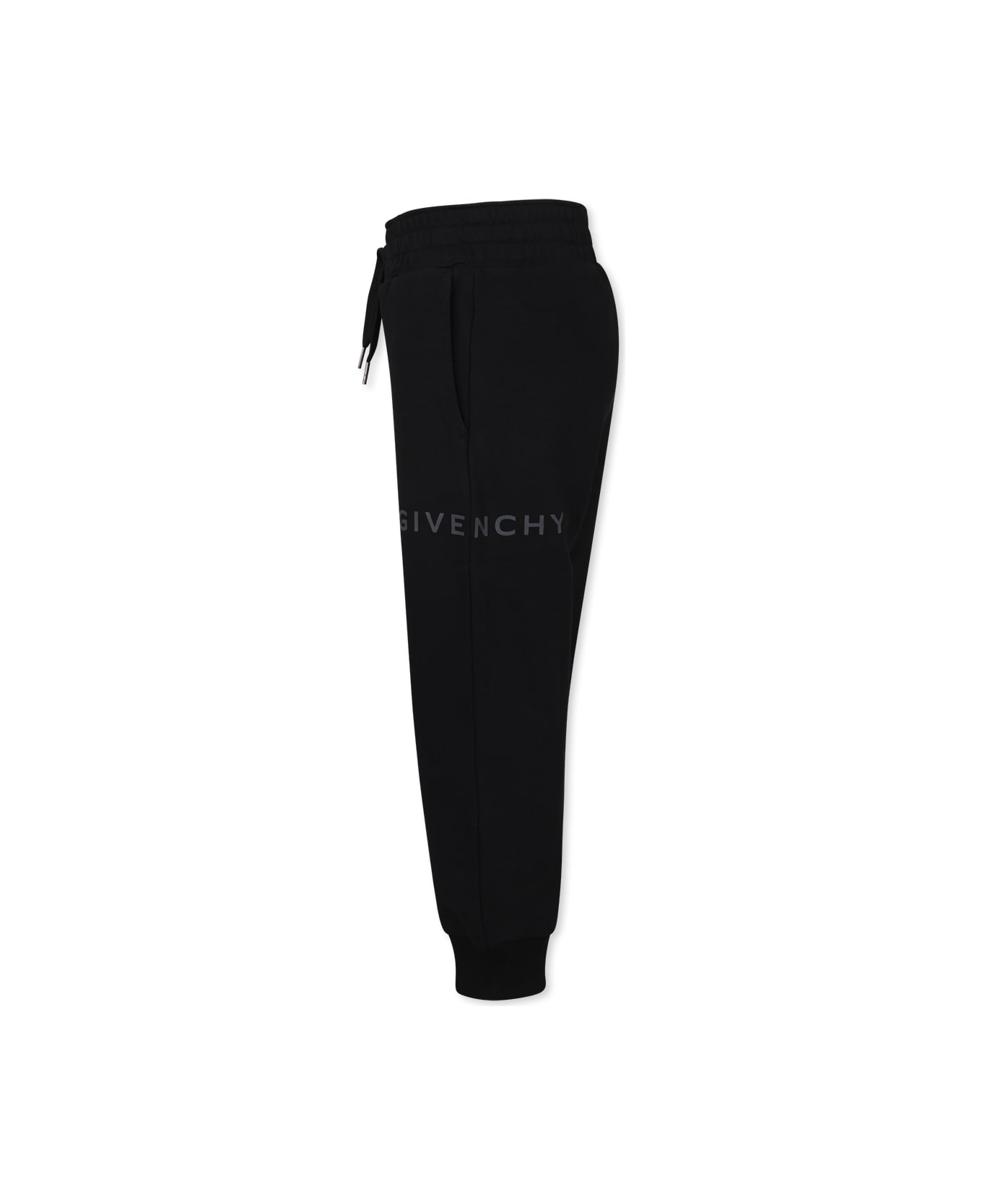 Givenchy Black Trousers For Boy With Logo - Black