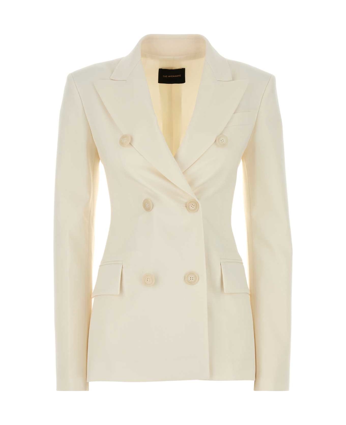 The Andamane Ivory Stretch Gabardine Blazer - IVORY