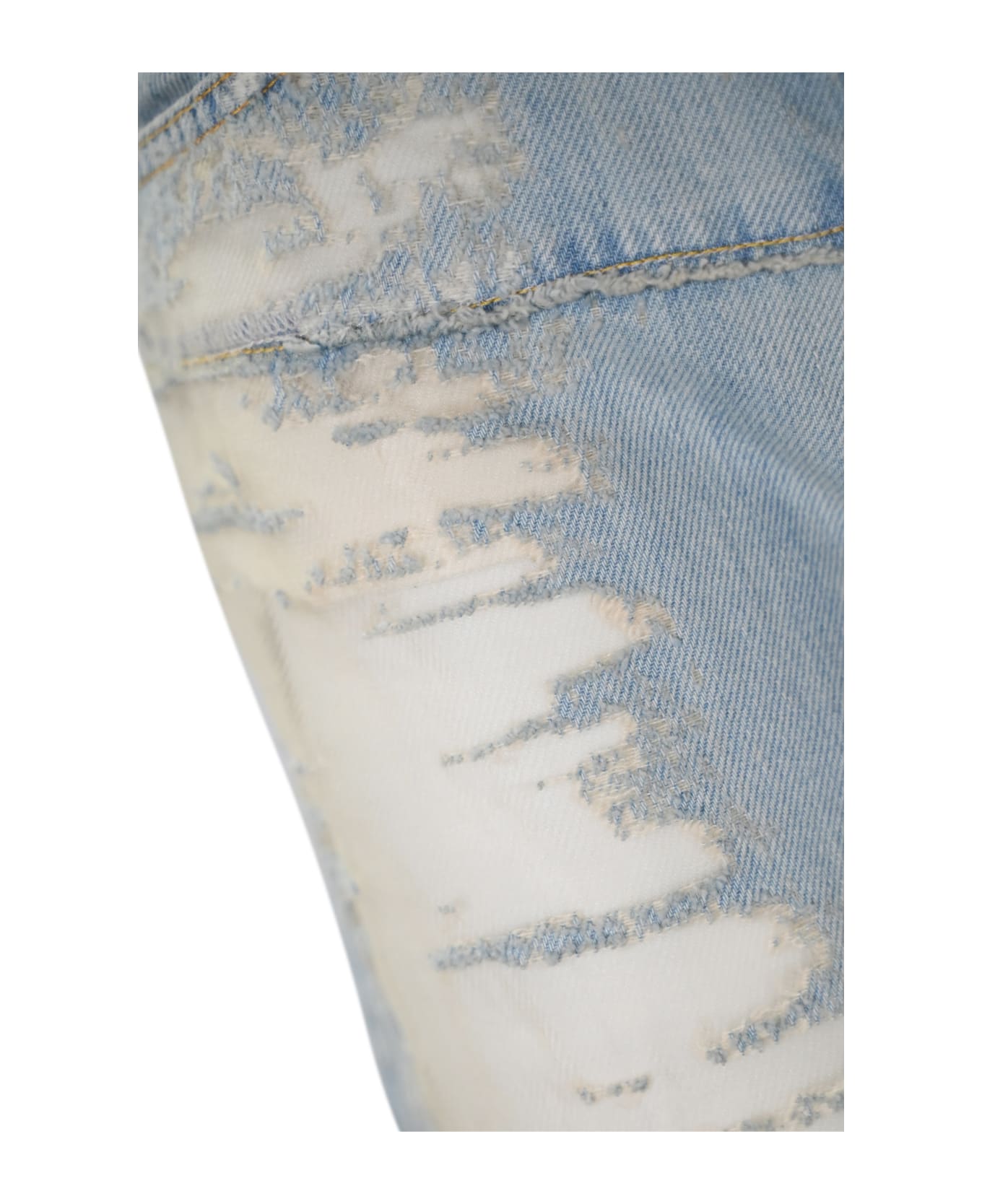 Pinko Cargo Jeans With Transparent Devore' Details - Denim