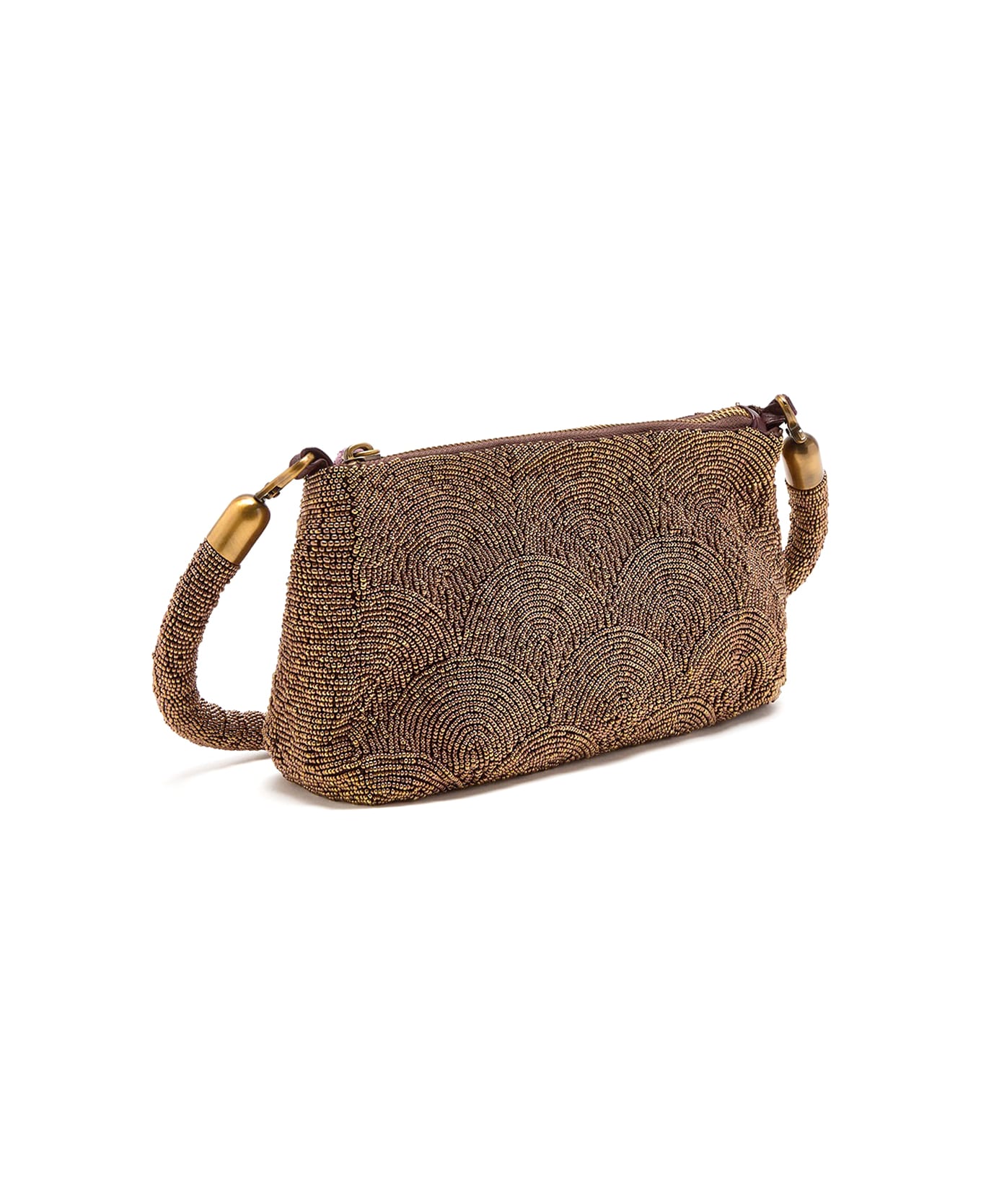 Malìparmi Shoulder Bag With Hand-embroidered Beads - BRONZO