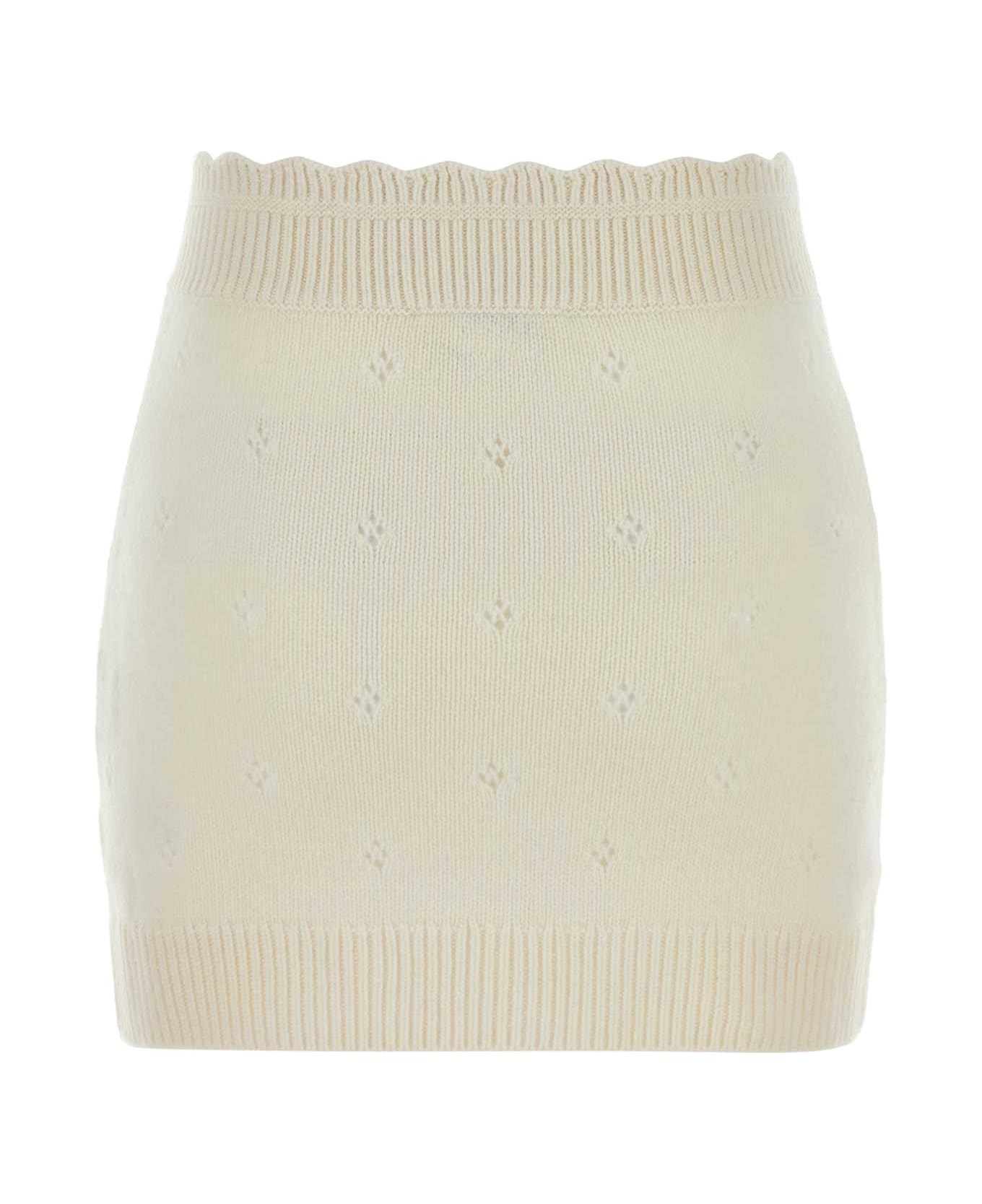Chloé White Wool Blend Mini Skirt - ICONICMILK