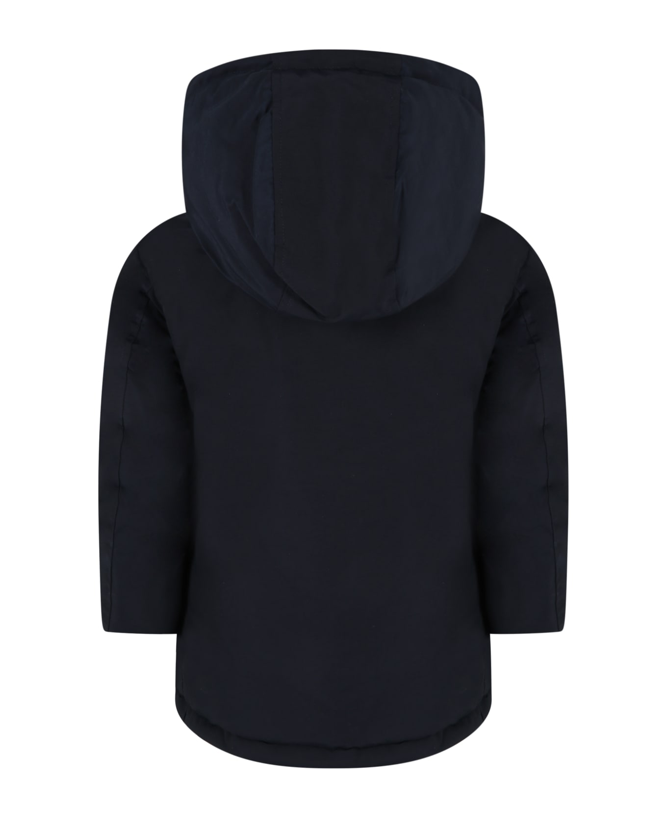 Woolrich Blue Jacket For Boy With Logo - Black コート＆ジャケット