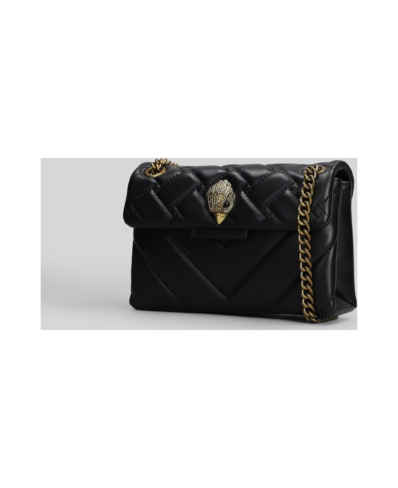 Kurt Geiger Mini Kensington X Shoulder Bag In Black Leather - black