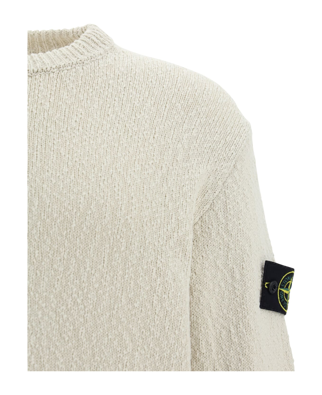Stone Island Cotton Blend Crew-neck Sweater - Ecru ニットウェア