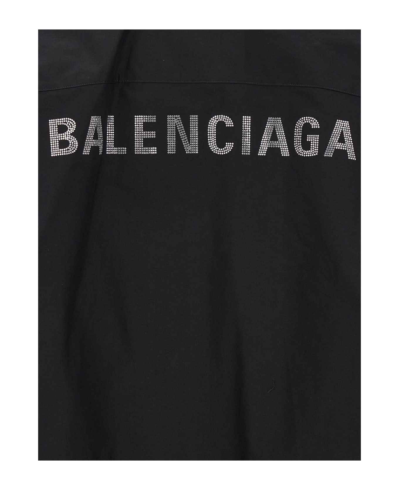Balenciaga Rhinestone Logo Shirt - Black  