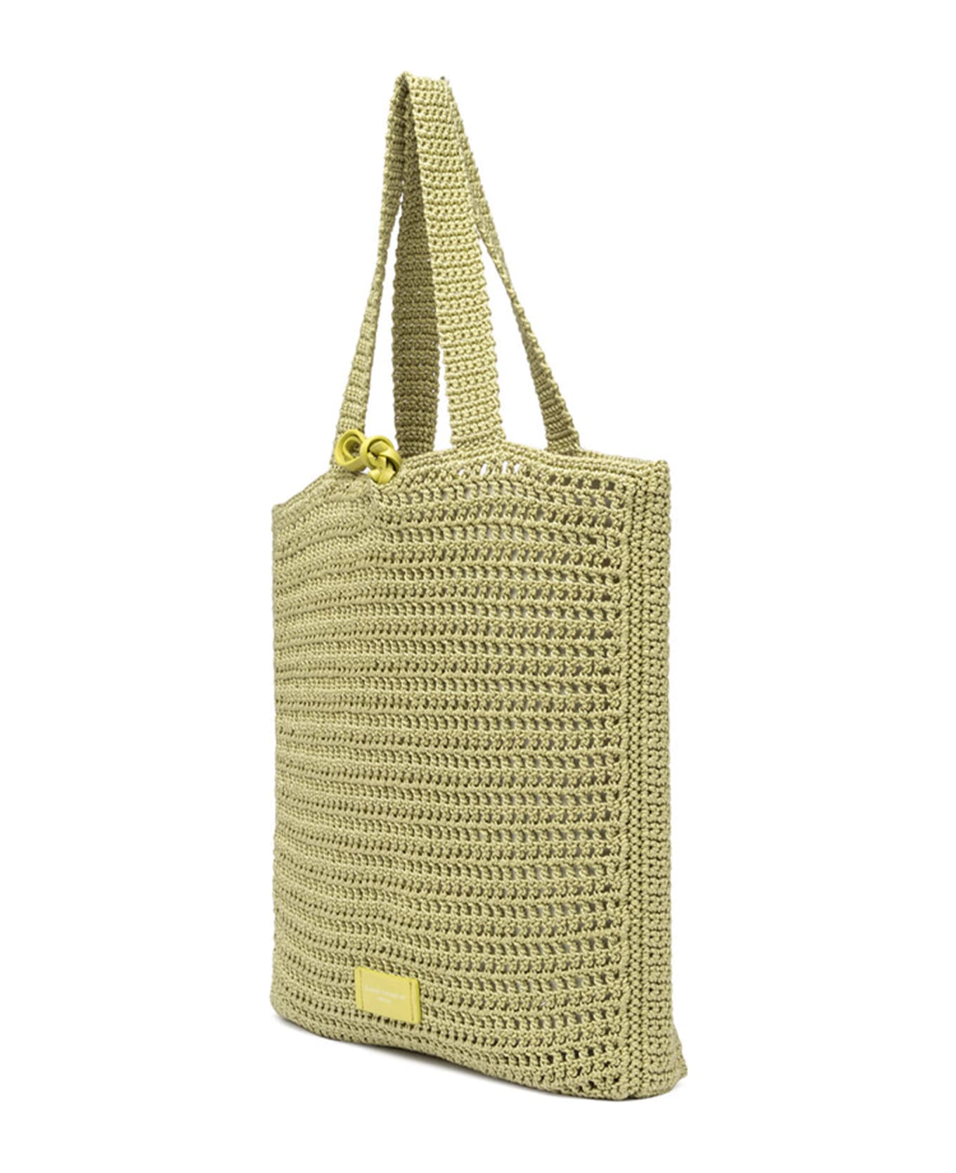 Gianni Chiarini Vittoria Yellow Shopping Bag In Crochet Fabric - SUNNY LIGHT