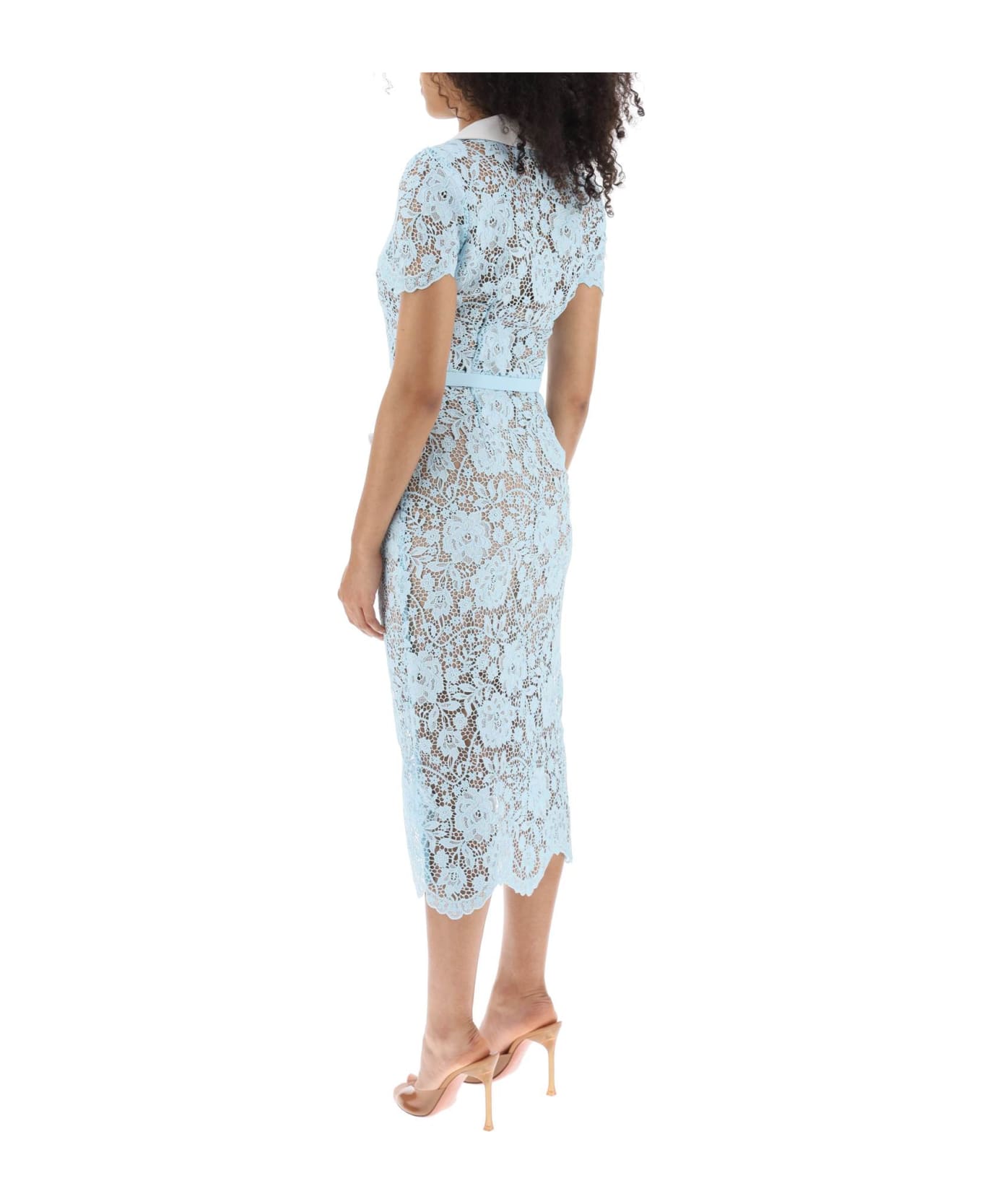 self-portrait Light Blue Polyester Dress - BLUE