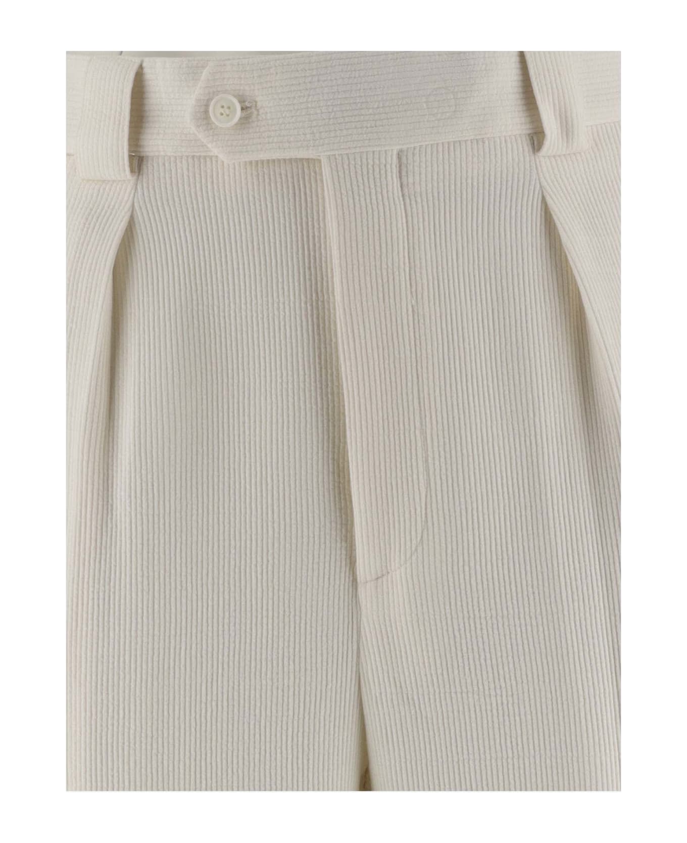 Giorgio Armani Wool And Viscose Blend Pants - White ボトムス