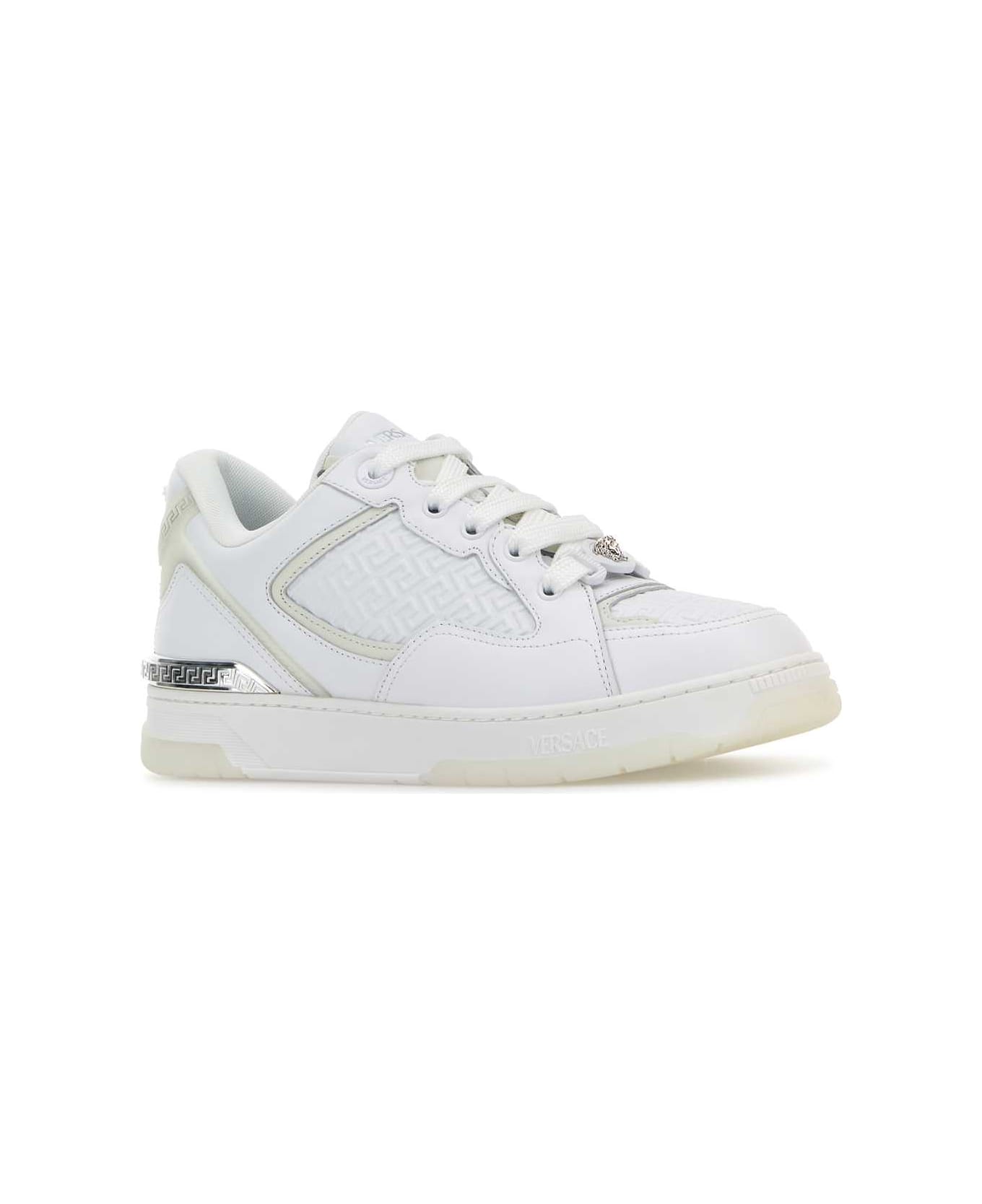 Versace White Leather Sneakers - WHITENEWOFFWHITEPALALDIUM