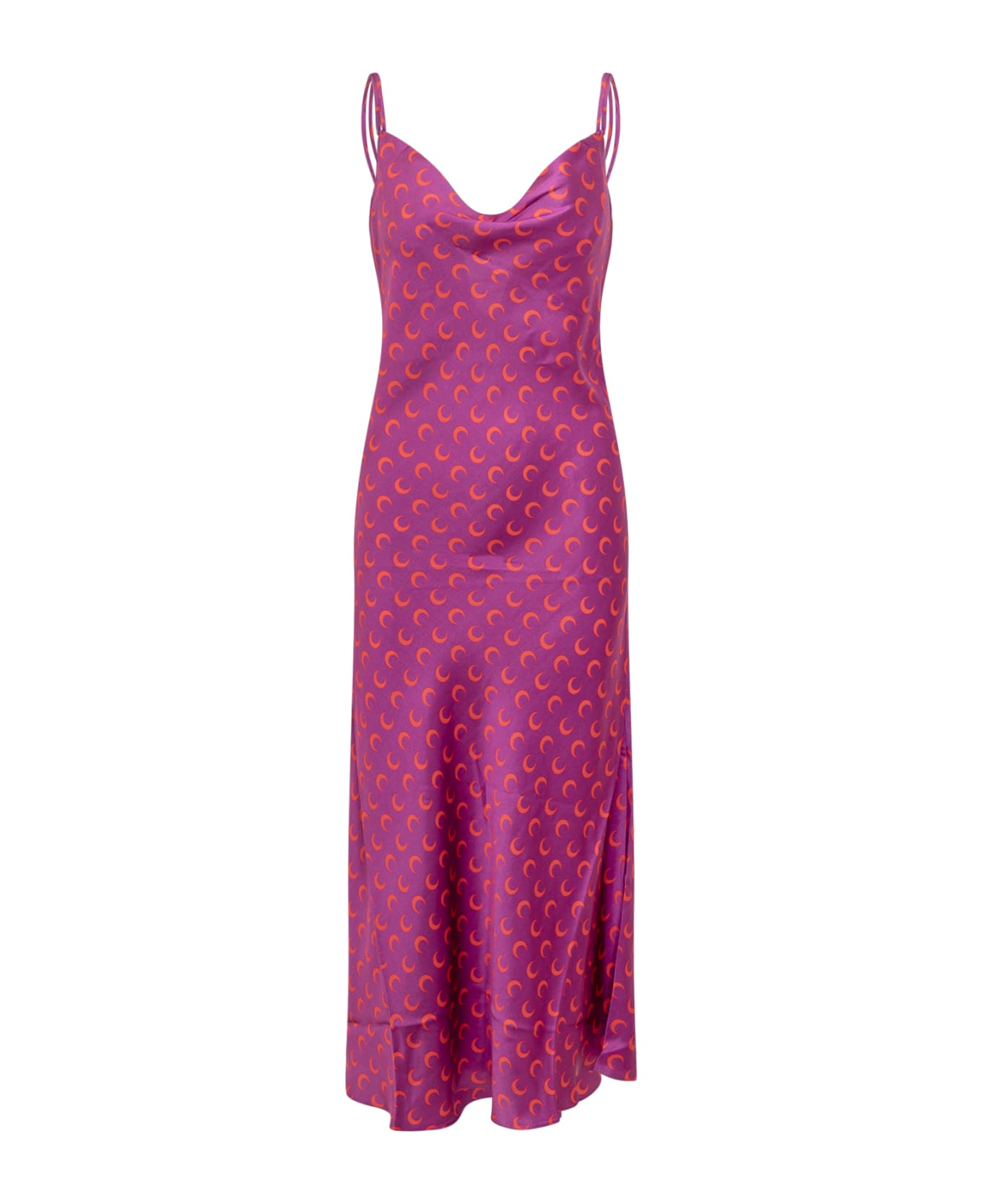 Marine Serre Dress With Moon Logo - Violet