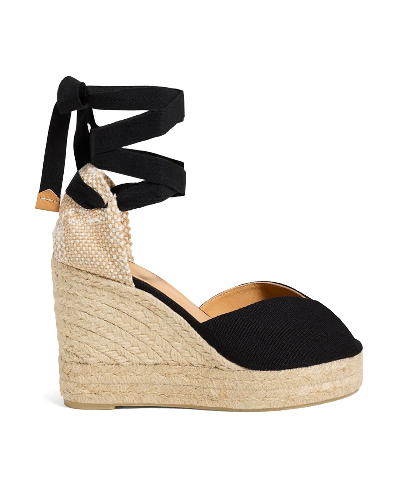 Castañer Espadrilles Bilina Open With Laces At The Ankle - Negro