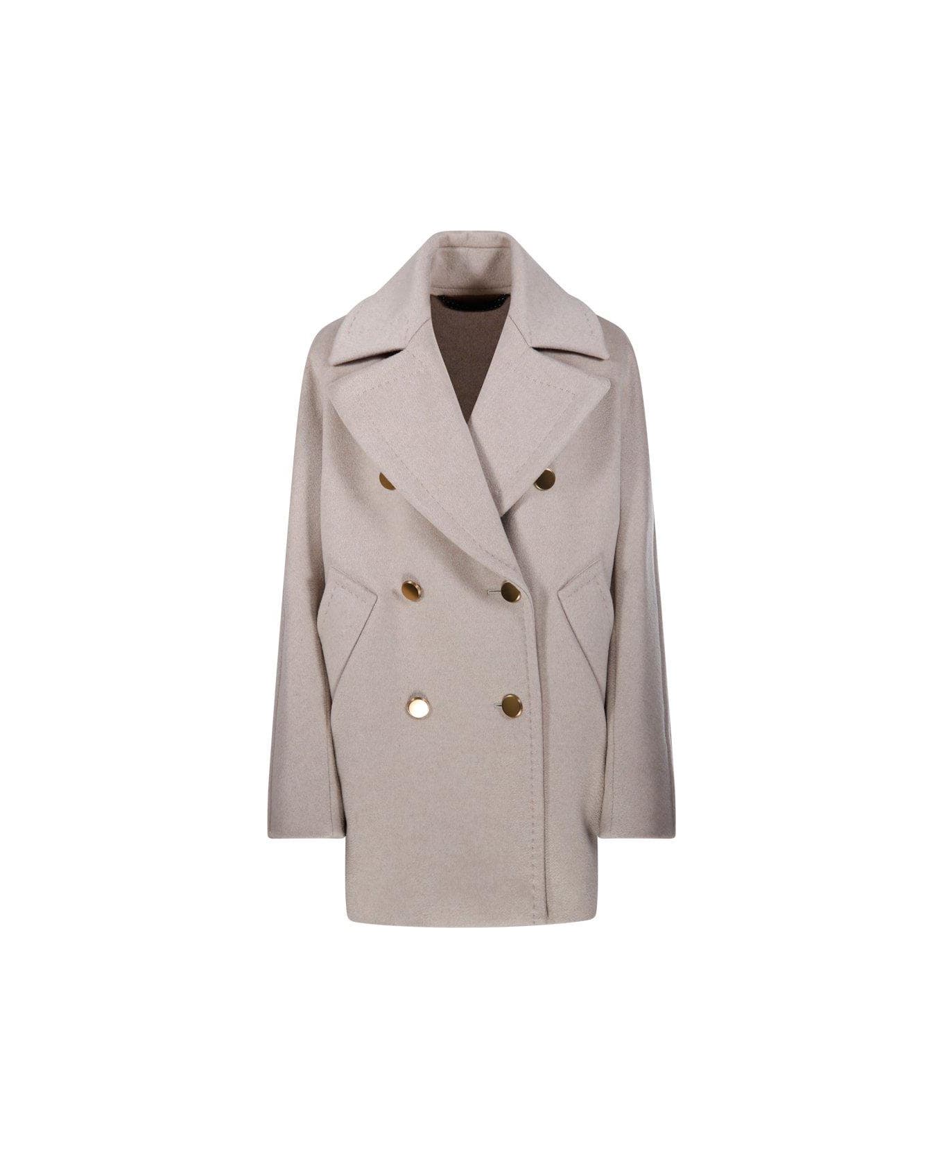 Max Mara Double-breasted Long-sleeved Coat - Grey