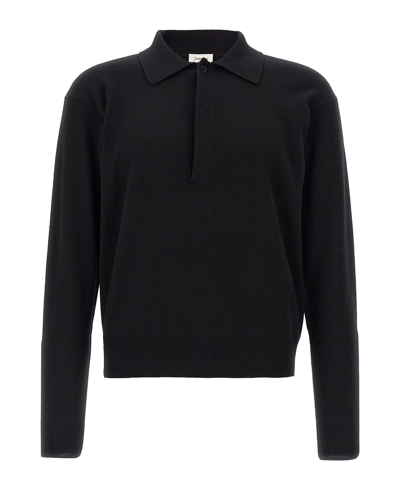 Saint Laurent Wool Polo Shirt - Black