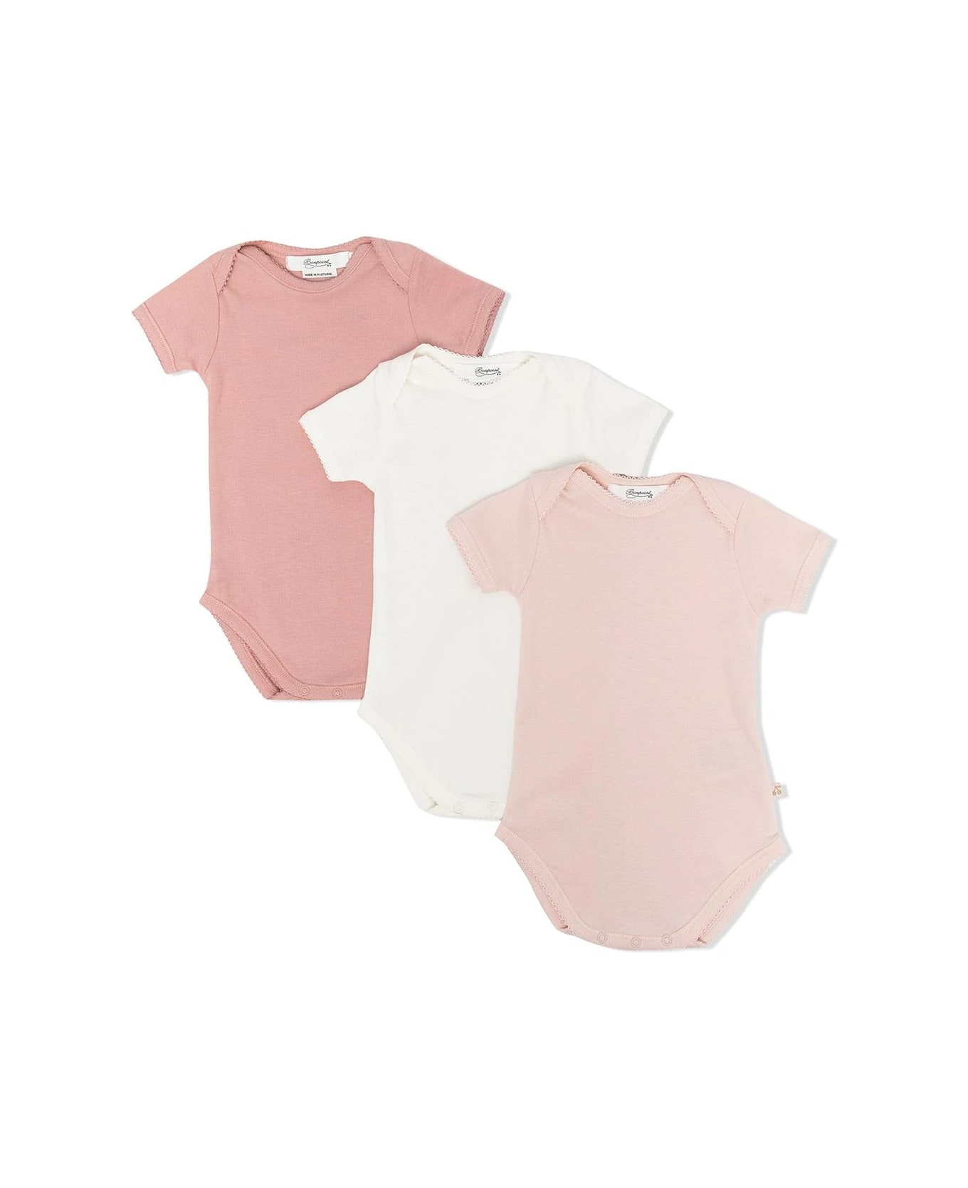 Bonpoint 3 Body Pack In Pink And White Cotton