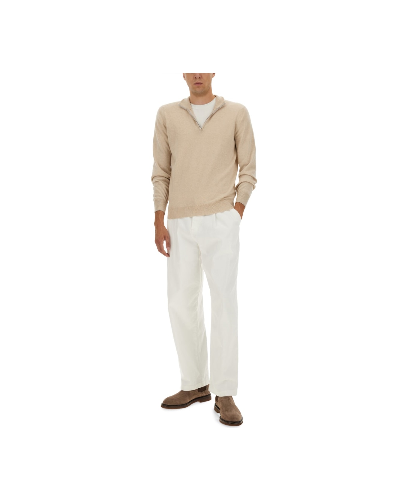 Brunello Cucinelli Cashmere Turtleneck Sweater - BEIGE