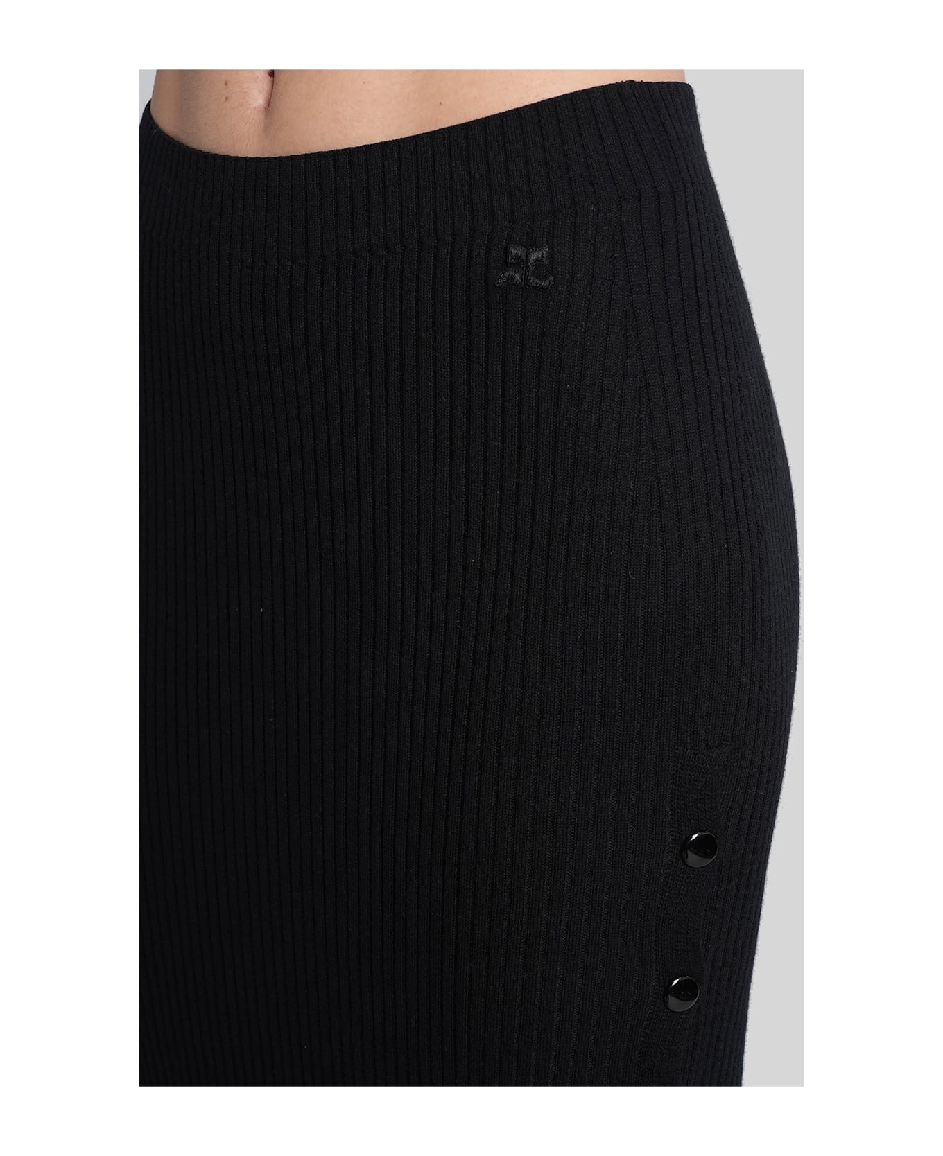Courrèges Skirt In Black Cotton - black