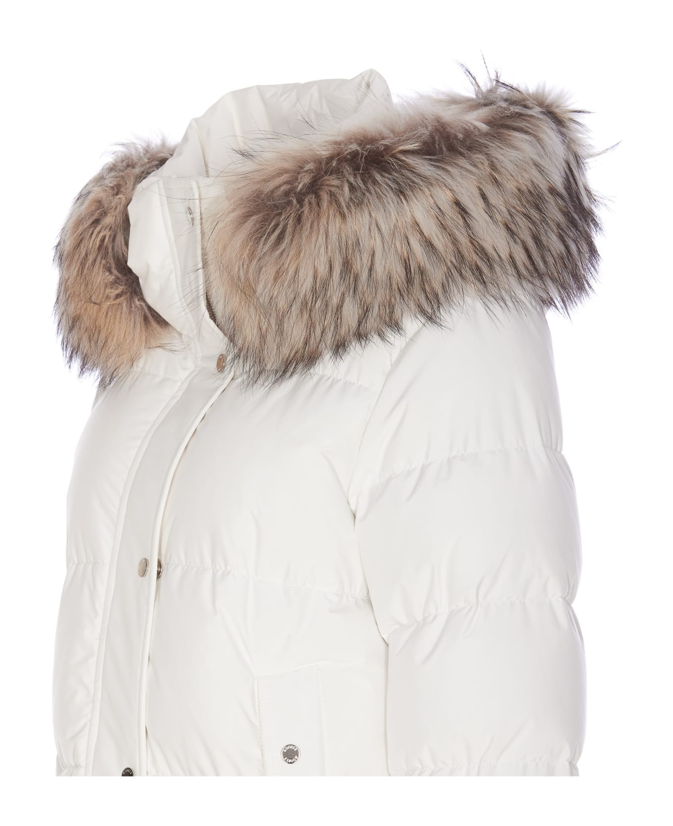 Moorer Breuil Fur Down Jacket - White