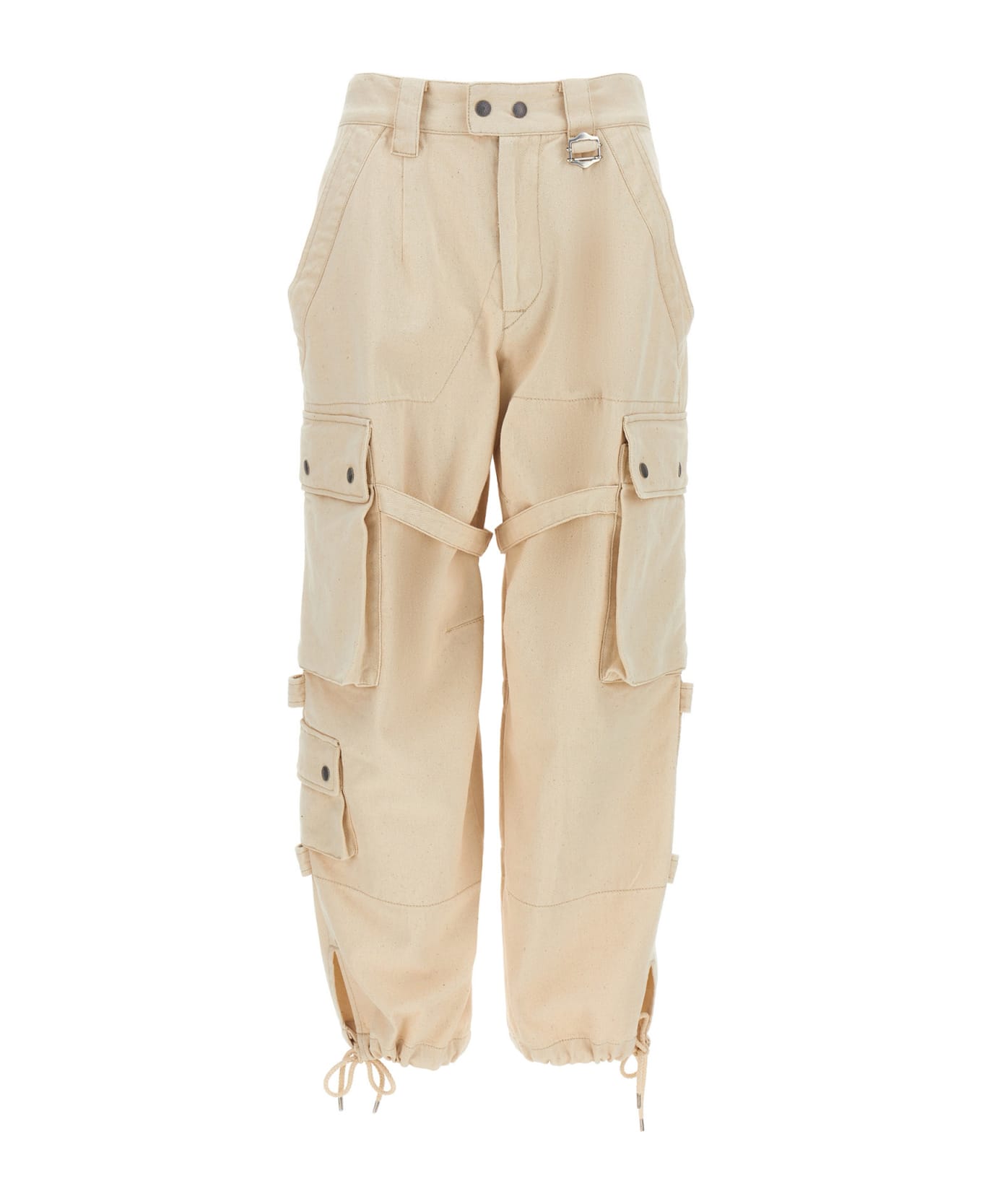 Isabel Marant Cargo Pants With Pockets And Buckles - Beige