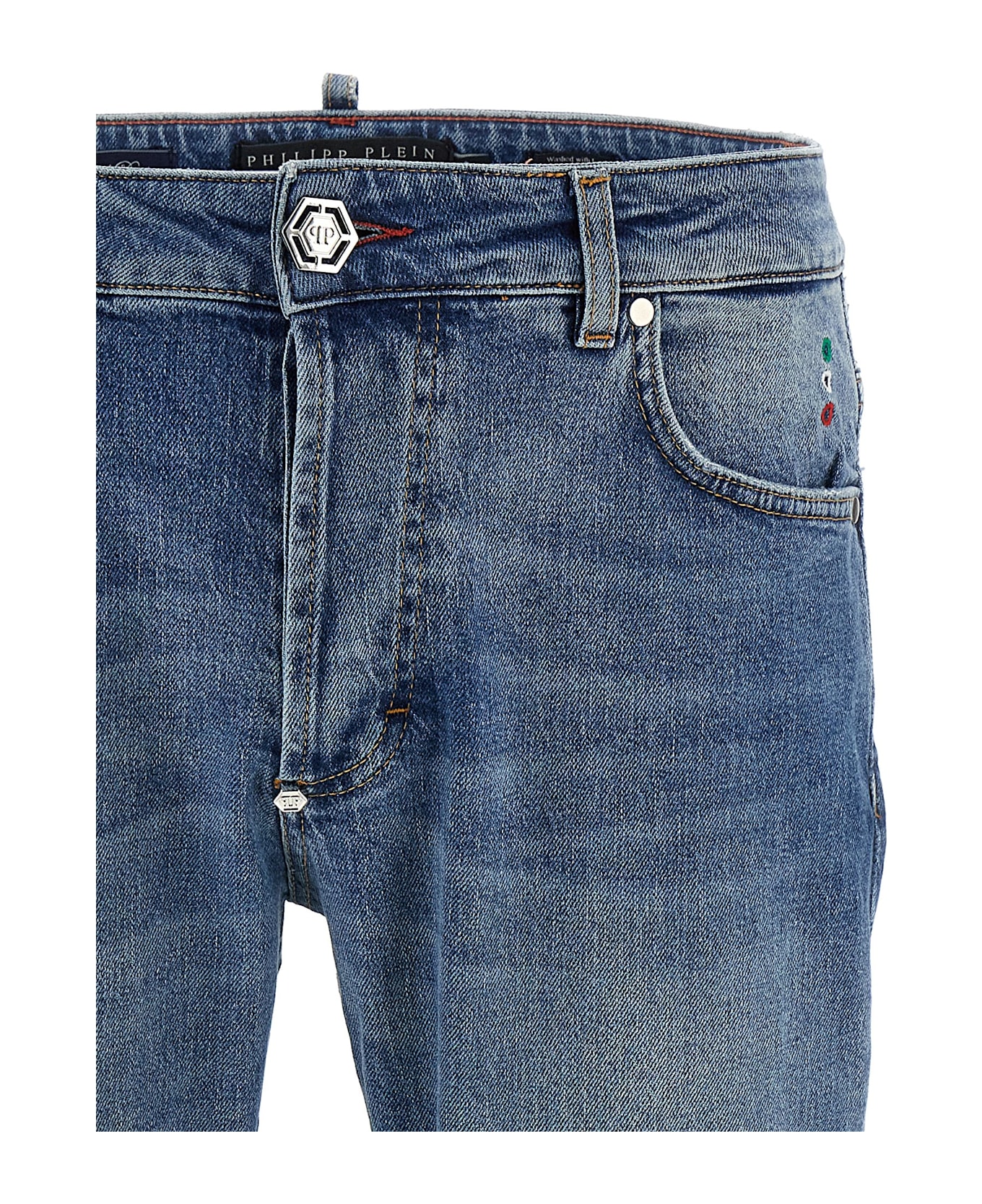 Philipp Plein Used Jeans - Blue