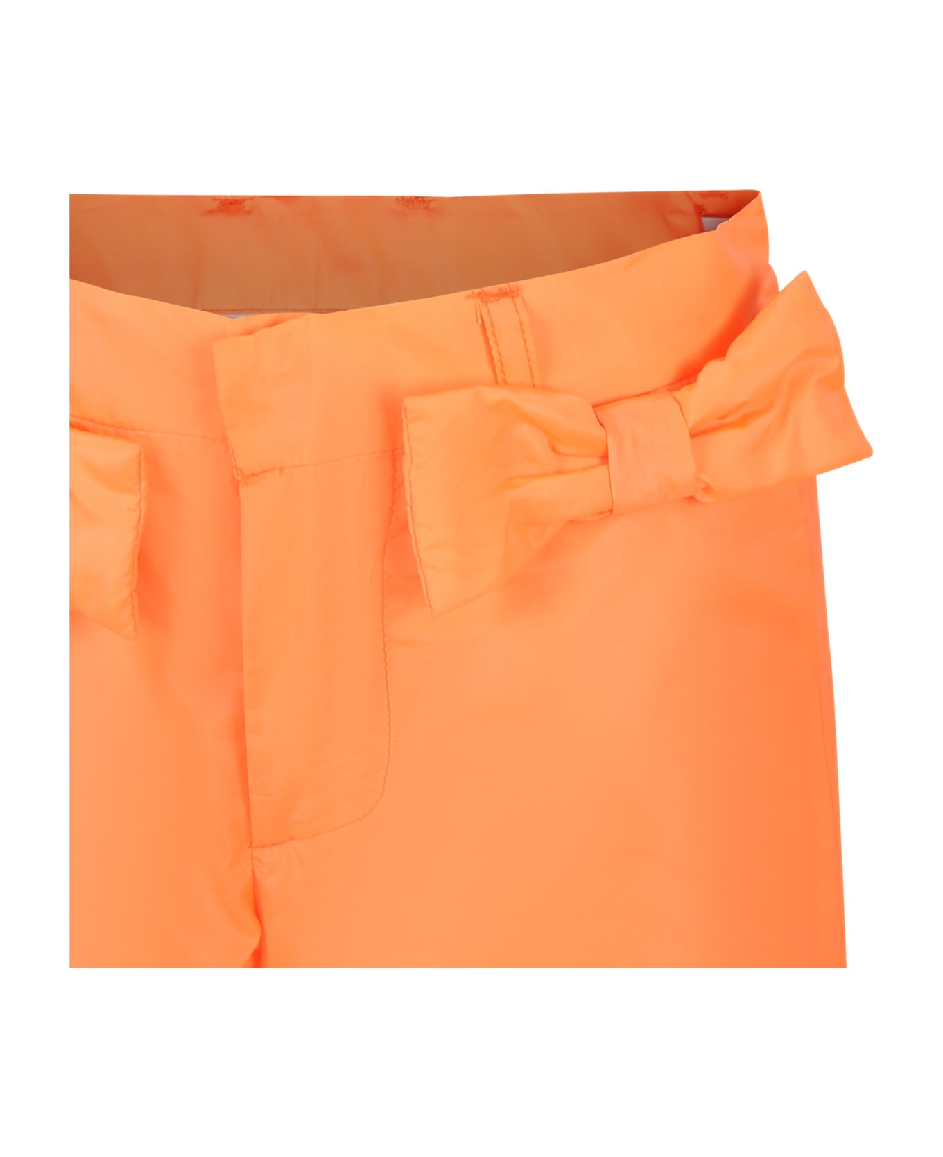 Caroline Bosmans Orange Trousers For Girl With Bows - Orange ボトムス